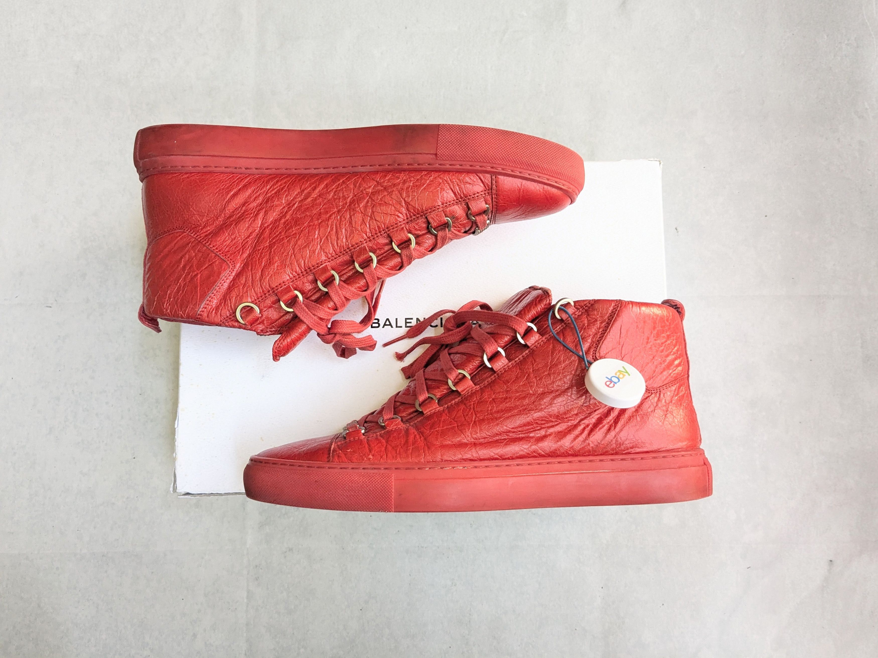 Balenciaga Arena Red 11 Leather High Tops
