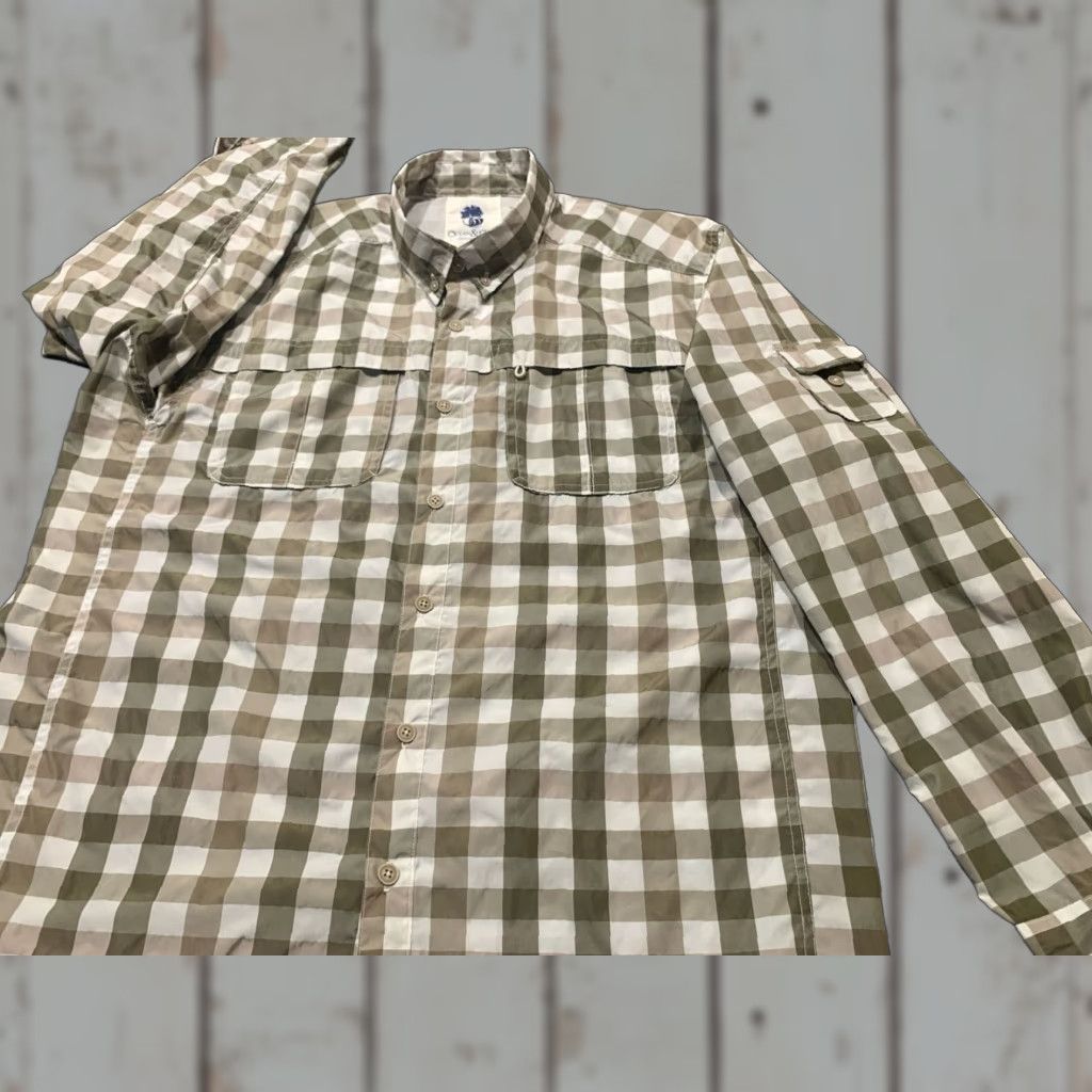 Vintage Ocean & Coast Men's L Nylon Polyester Plaid Tab Sleeve Button Down Vented Shirt Size US L / EU 52-54 / 3 - 1 Thumbnail