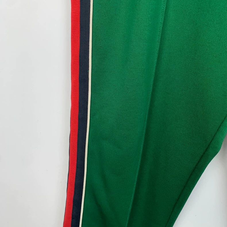 Gucci Gucci Size M Green striped elastic waist drawstring sports Size US 26 / EU 42 - 4 Thumbnail