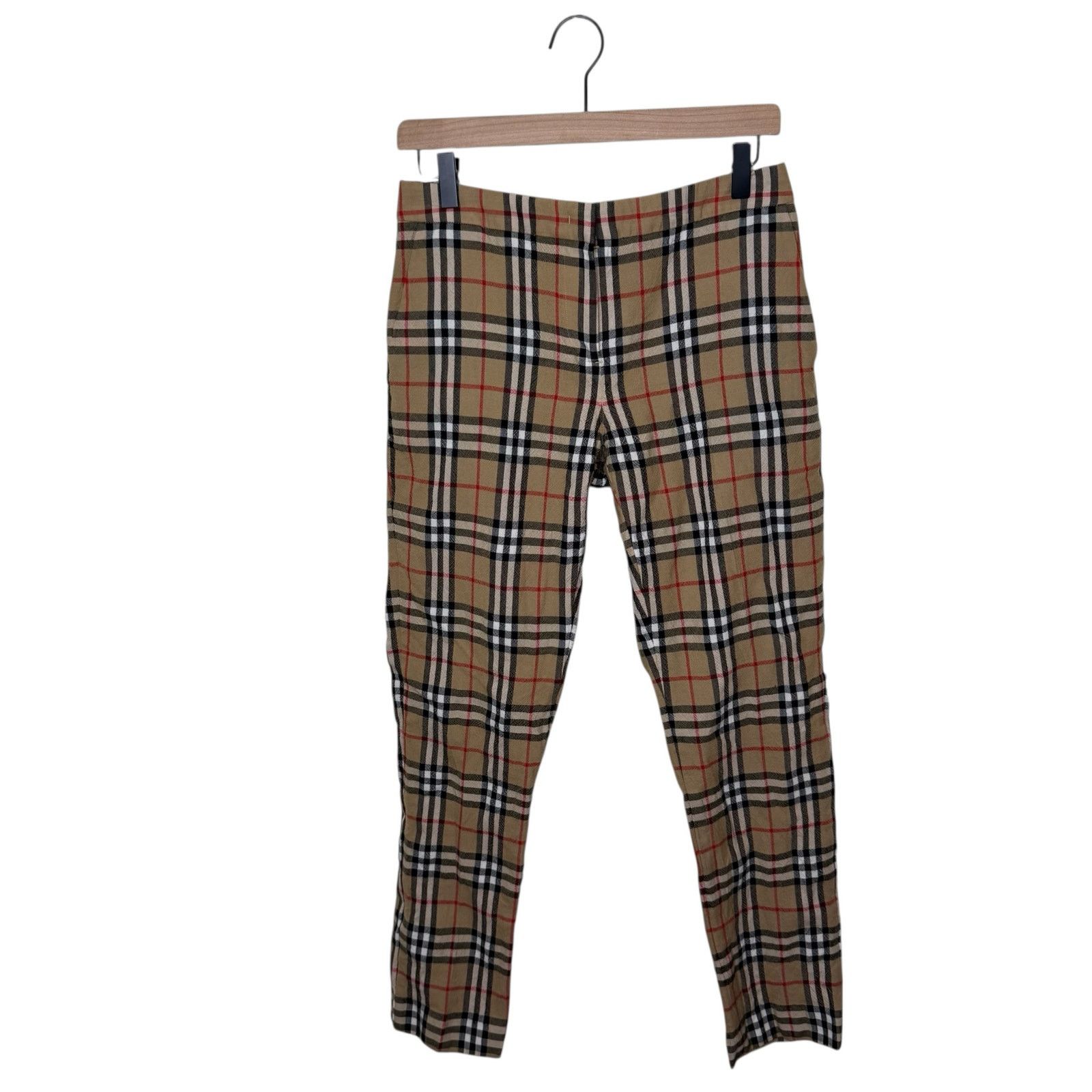 Burberry BURBERRY London 100% Wool Plaid Low Rise Ankle Pants Size 28" / US 6 / IT 42 - 1 Thumbnail