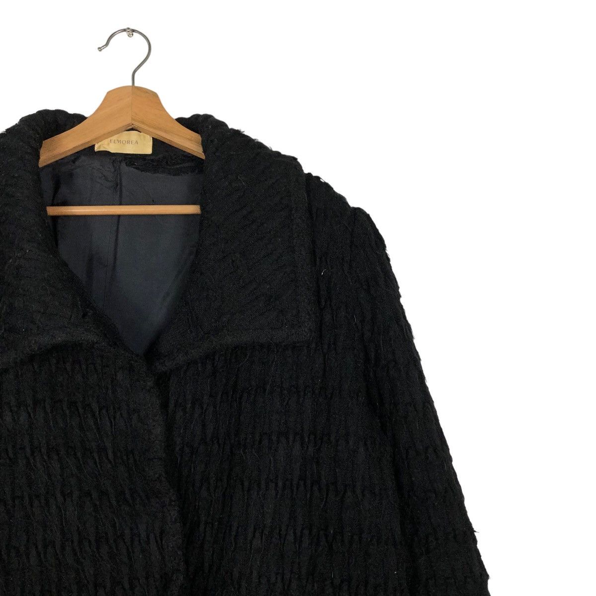 Issey Miyake 🔥Rich Black- Vintage Wool Jacket Button Elmorea Japan Made Size US L / EU 52-54 / 3 - 6 Thumbnail
