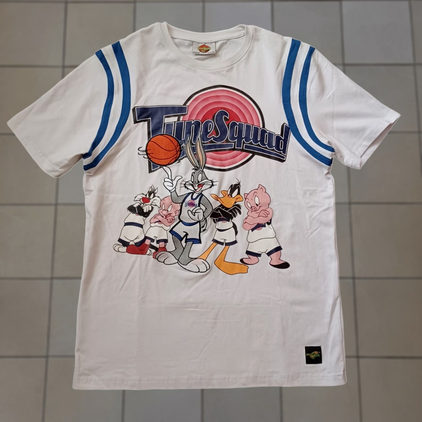 Vintage Space Jam Mens T Shirt Medium White Original Tune Squad Logo Short Sleeve Size US M / EU 48-50 / 2 - 1 Thumbnail