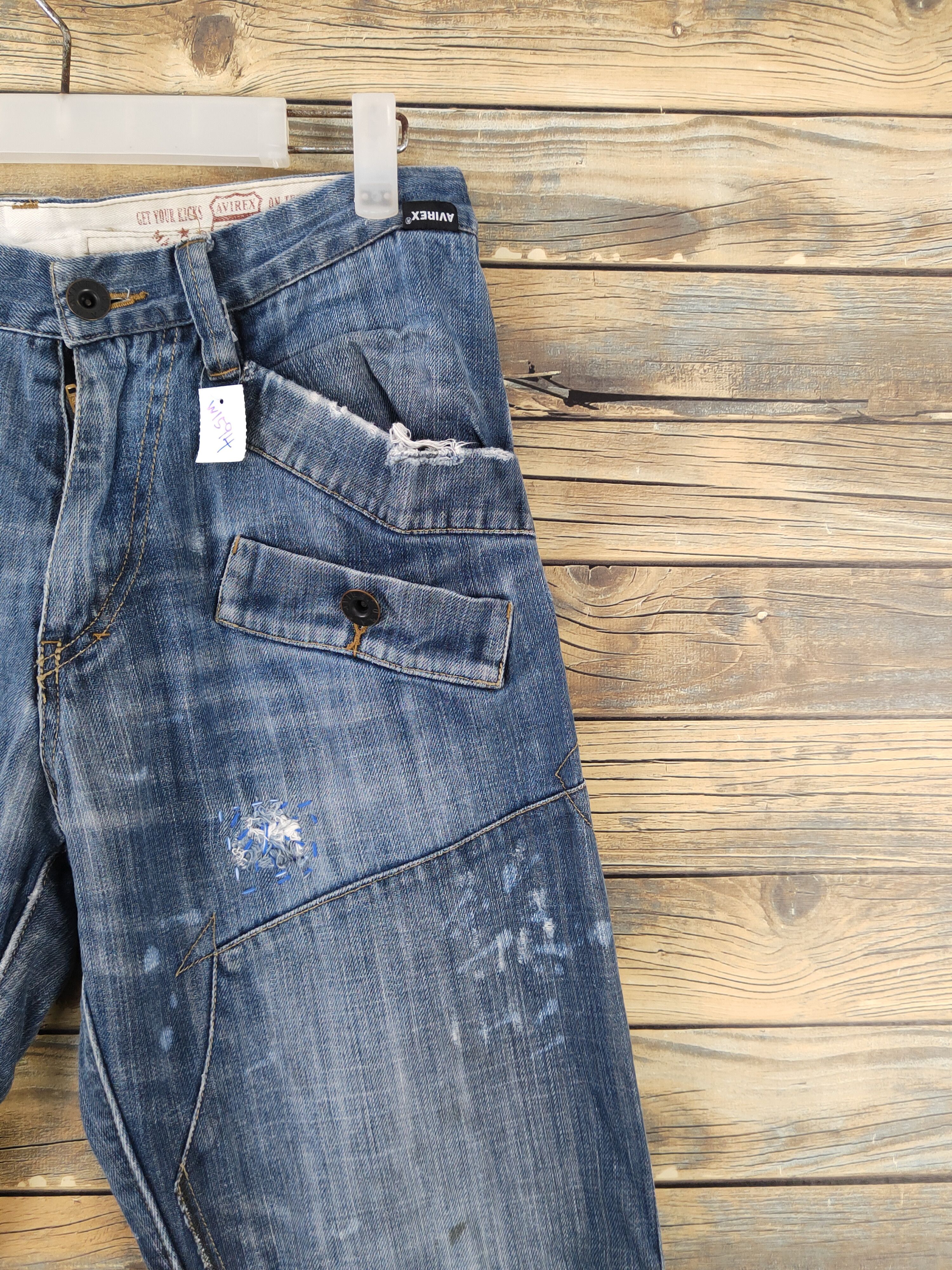 Avirex Avirex Blue multipocket Distressed Ripped denim Jeans #W1694 Size US 30 / EU 46 - 7 Thumbnail