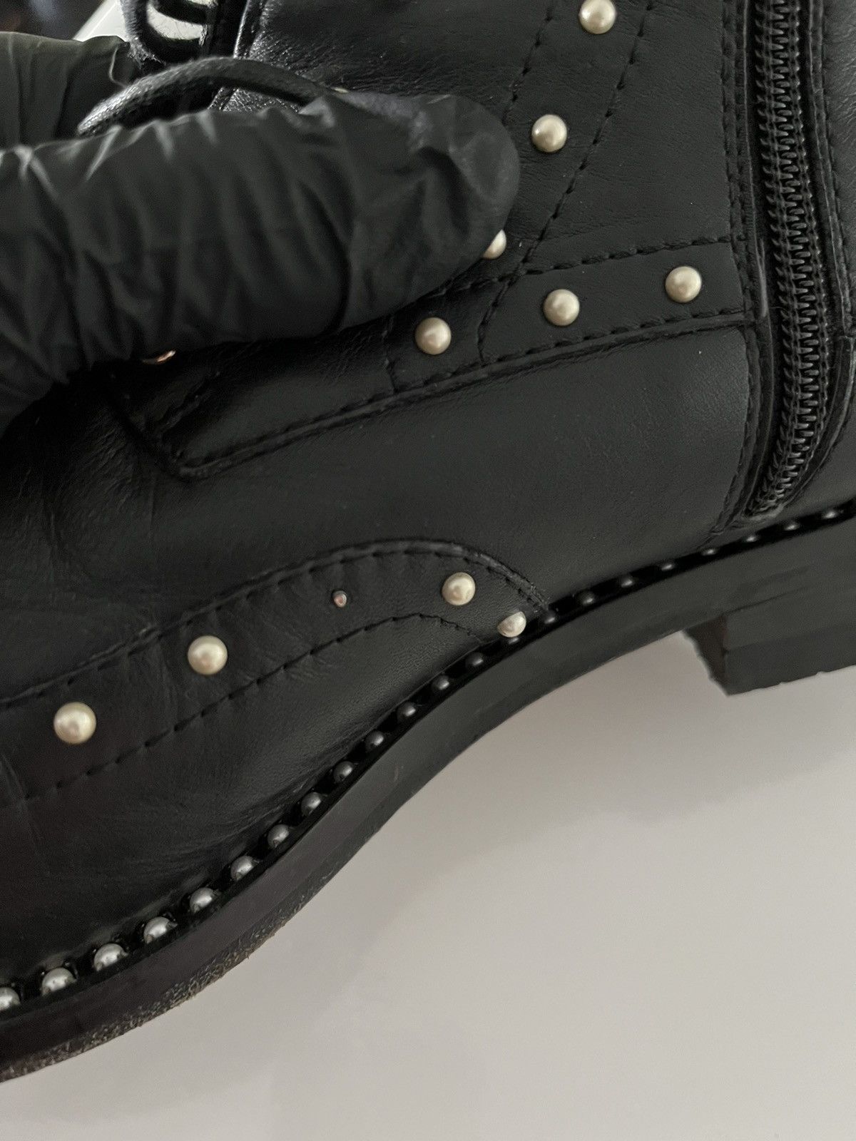 Jimmy Choo Jimmy Choo Black Leather Studded Ankle Size US 9.5 / IT 39.5 - 6 Thumbnail