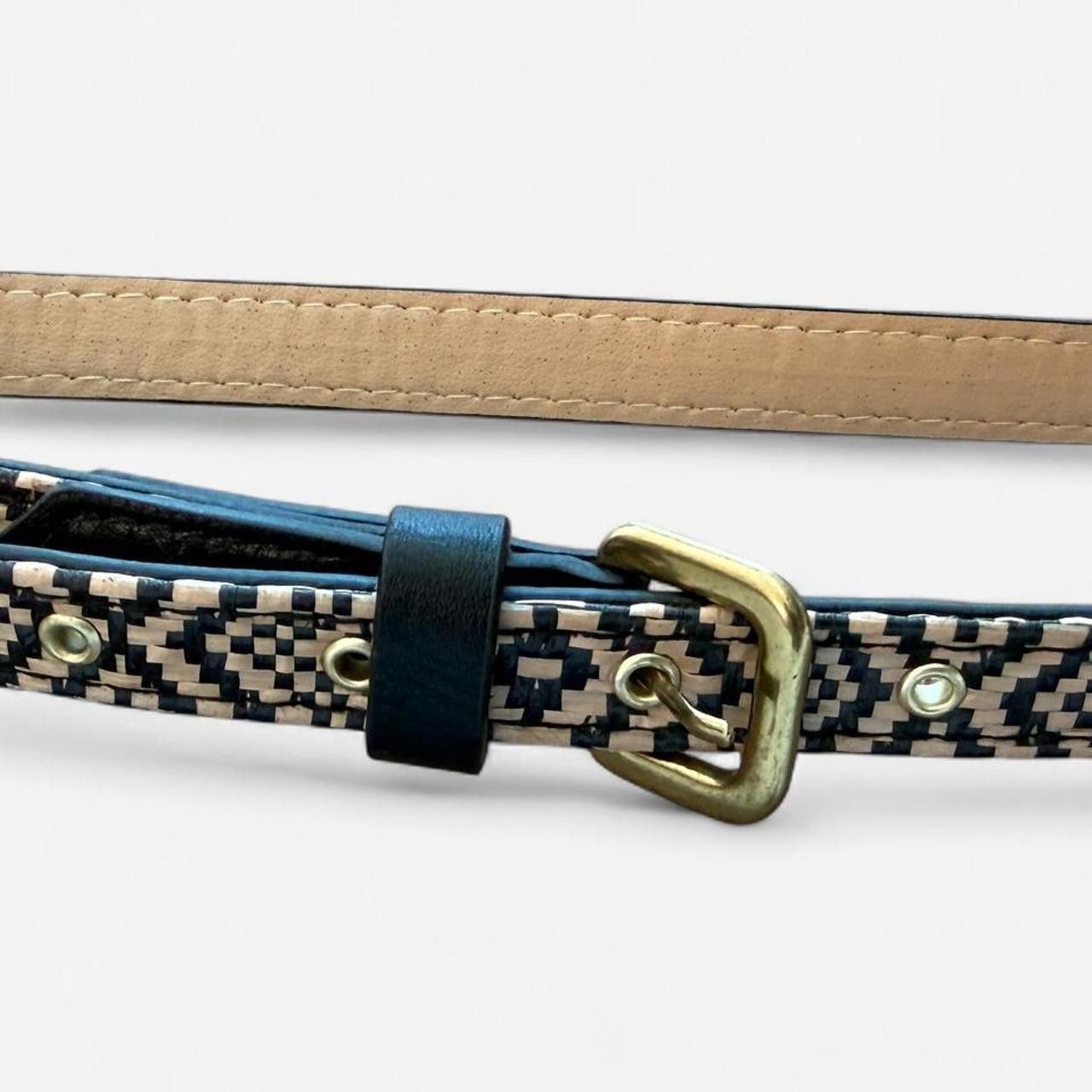 Other Tan Croc-Embossed Leather Belt w/ Brass Buckle Size ONE SIZE - 4 Thumbnail
