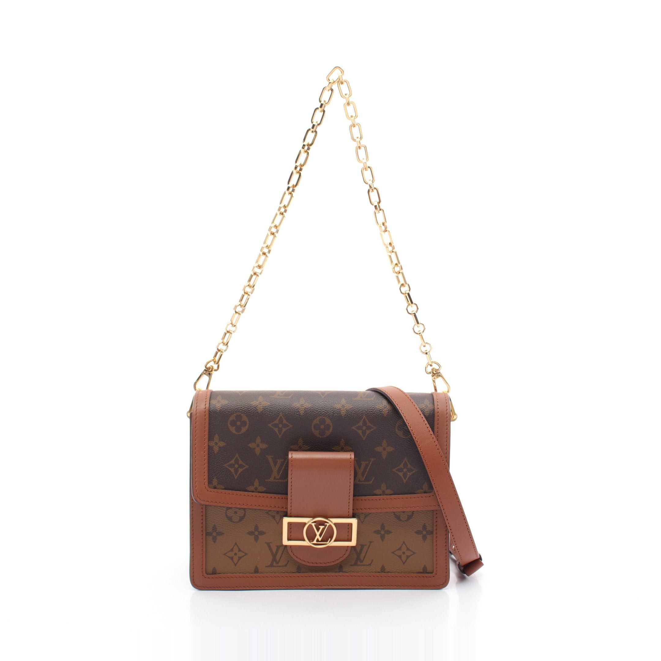Louis Vuitton Louis Vuitton Dauphine Mm Monogram Reverse Chain Shoulder Bag Leather Brown Beige Light Size ONE SIZE - 1 Thumbnail