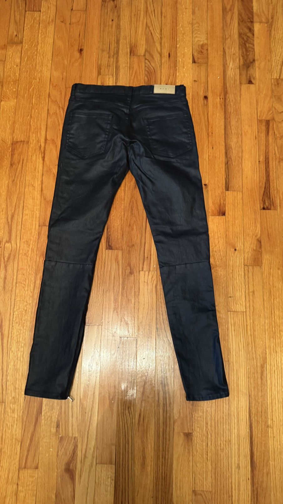 MNML Black Waxed Denim Size US 31 - 4 Thumbnail