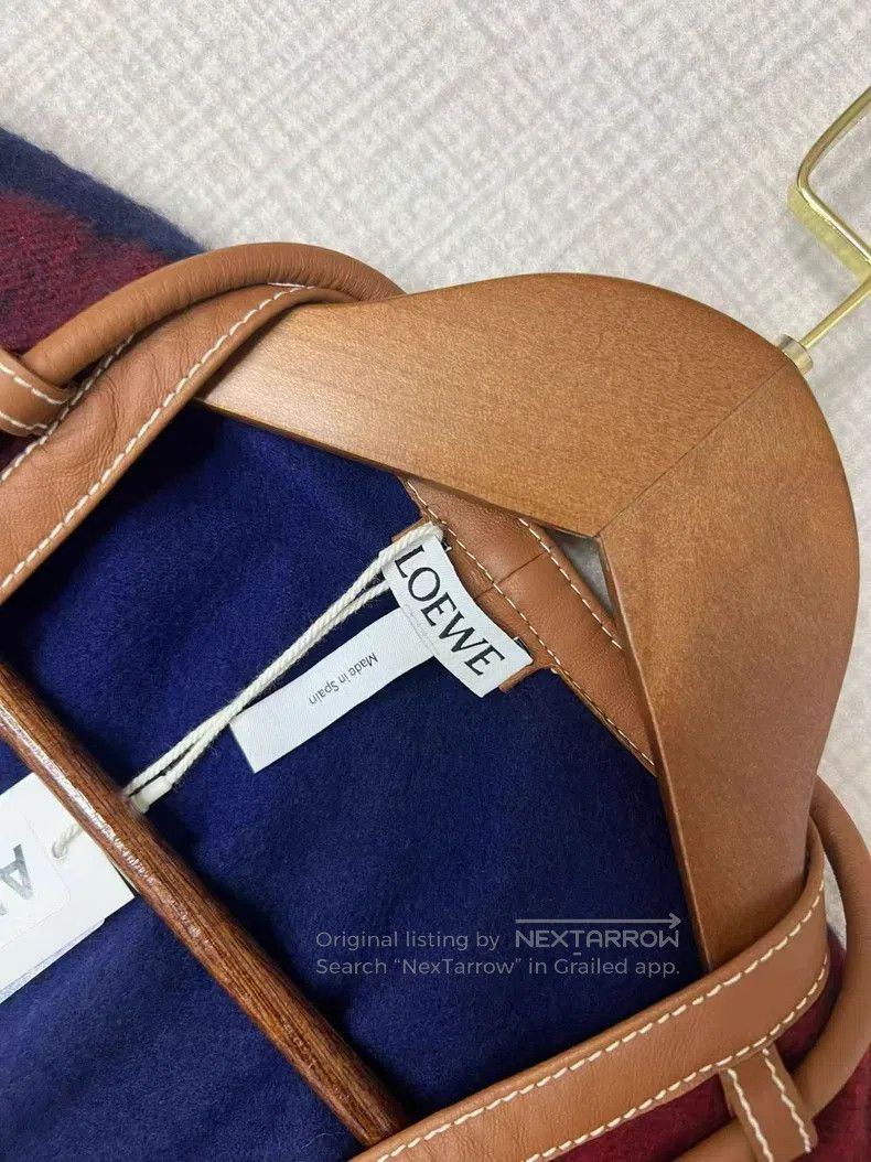 Loewe Patchwork lamb fur large logo cape