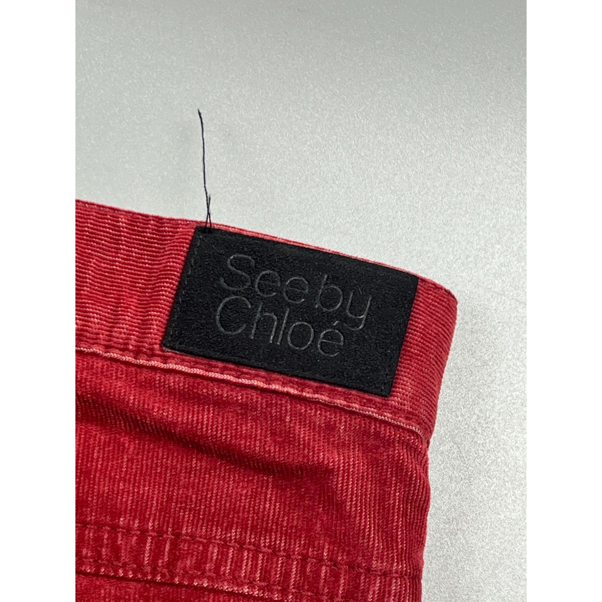 See by Chloe See By Chloe Low Waist Red Corduroy Pants (Y0887) Size 24" / US 00 / IT 34 - 13 Thumbnail
