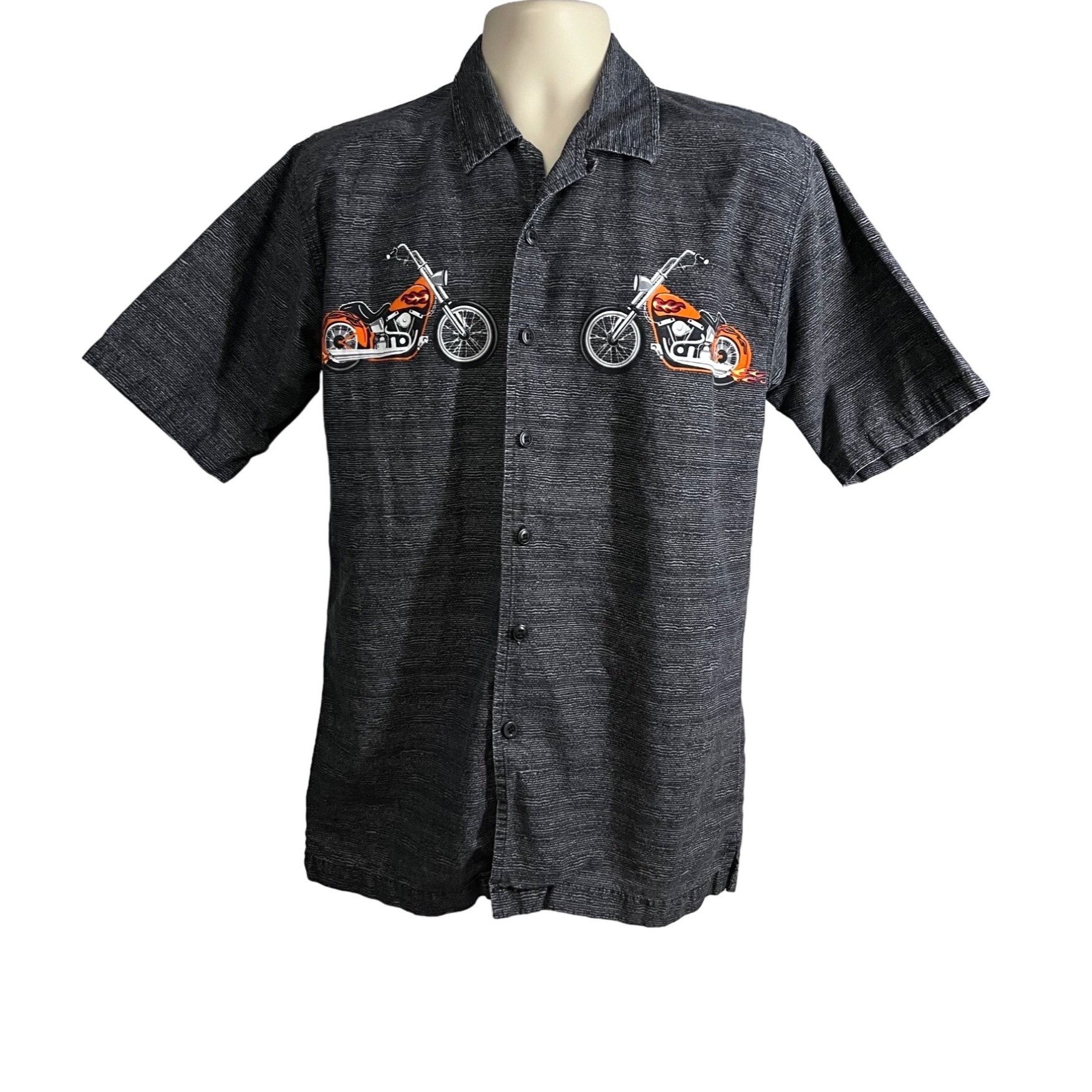 Vintage No Boundaries Vintage Gray Button Up Motorcycle Shirt Size US S / EU 44-46 / 1 - 3 Thumbnail