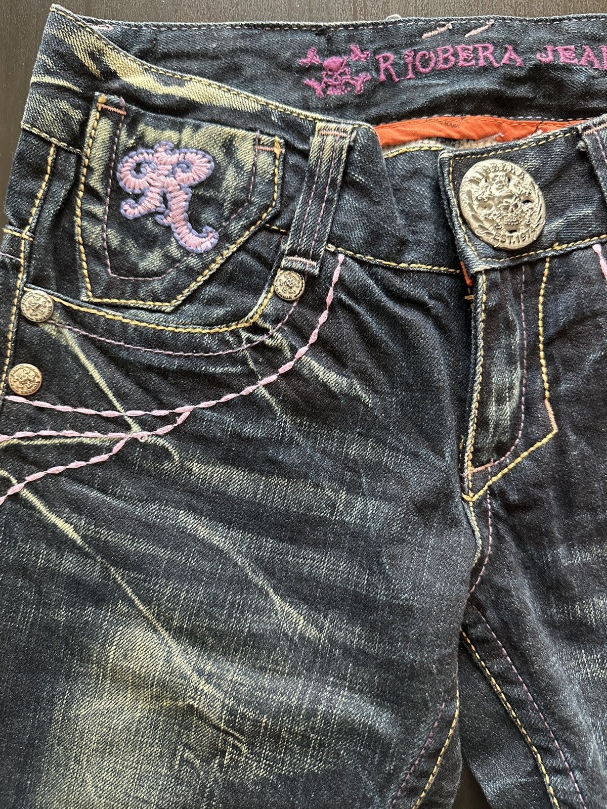 If Six Was Nine Riobera Y2K Flared Denim Jeans Japanese Archive Gyaru Grunge Size 25" / US 0 / IT 36 - 4 Thumbnail