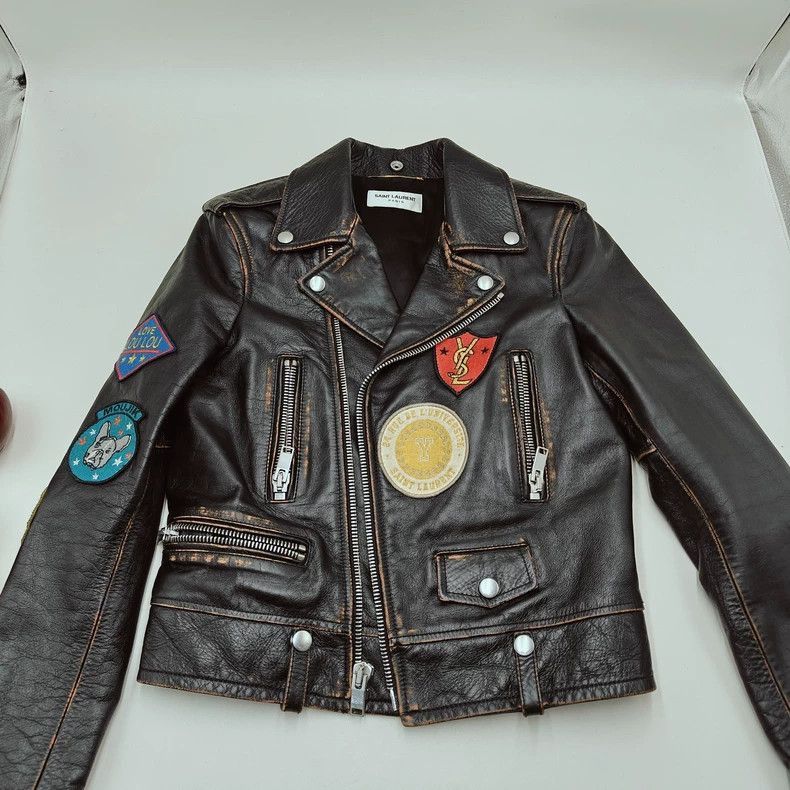 Saint Laurent Paris black leather Saint Laurent biker jacket Size XS / US 0-2 / IT 36-38 - 1 Thumbnail