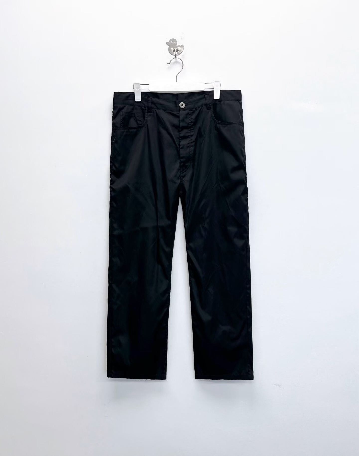 Prada Prada SS22 Black Recycled Nylon Logo Pants Size US 36 / EU 52 - 1 Thumbnail