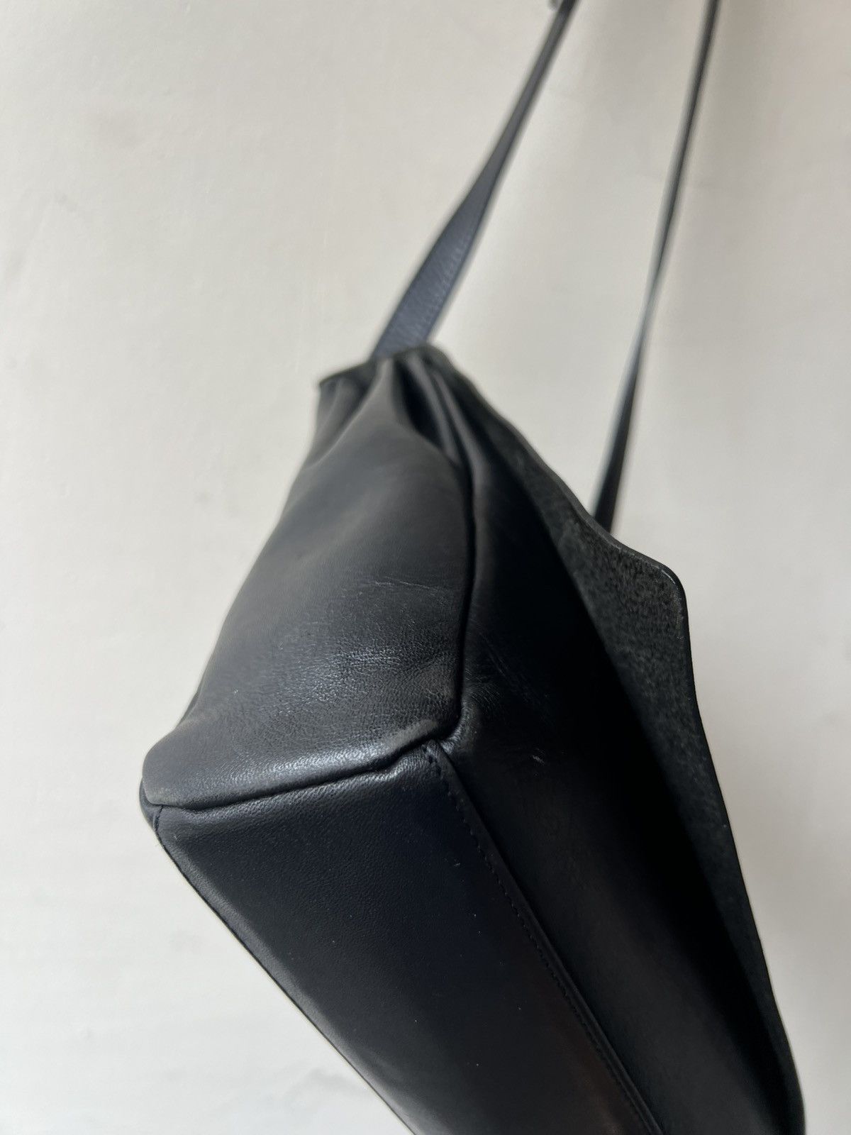 Leather Vintage PARTS Japan Patina Black High Quality Leather Bag Size ONE SIZE - 19 Thumbnail