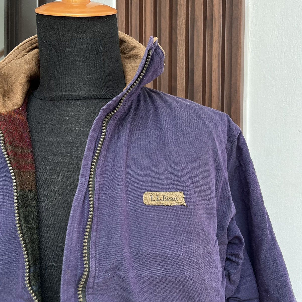 L.L. Bean × Vintage Vintage 80/90 S LL Bean Lined Blanket Detroit Jacket Leather Size US M / EU 48-50 / 2 - 4 Thumbnail