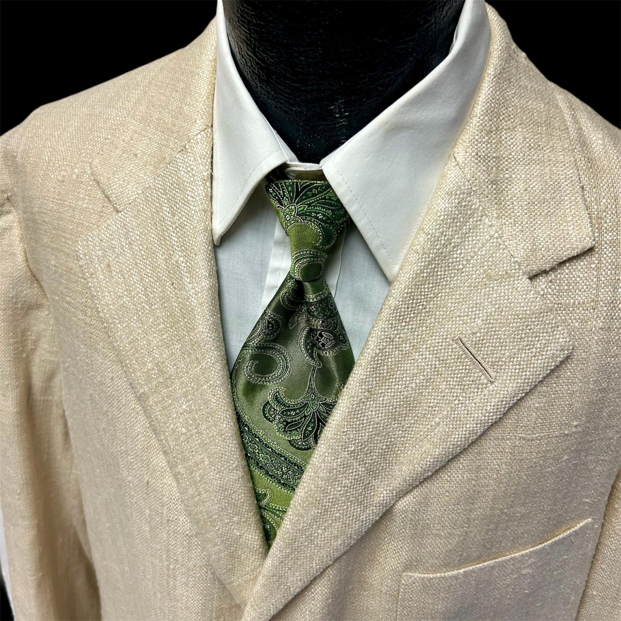 Ralph Lauren Ralph Lauren PURPLE LABEL Cream Sport Coat 3 BTN Jacket Size 44R - 3 Thumbnail