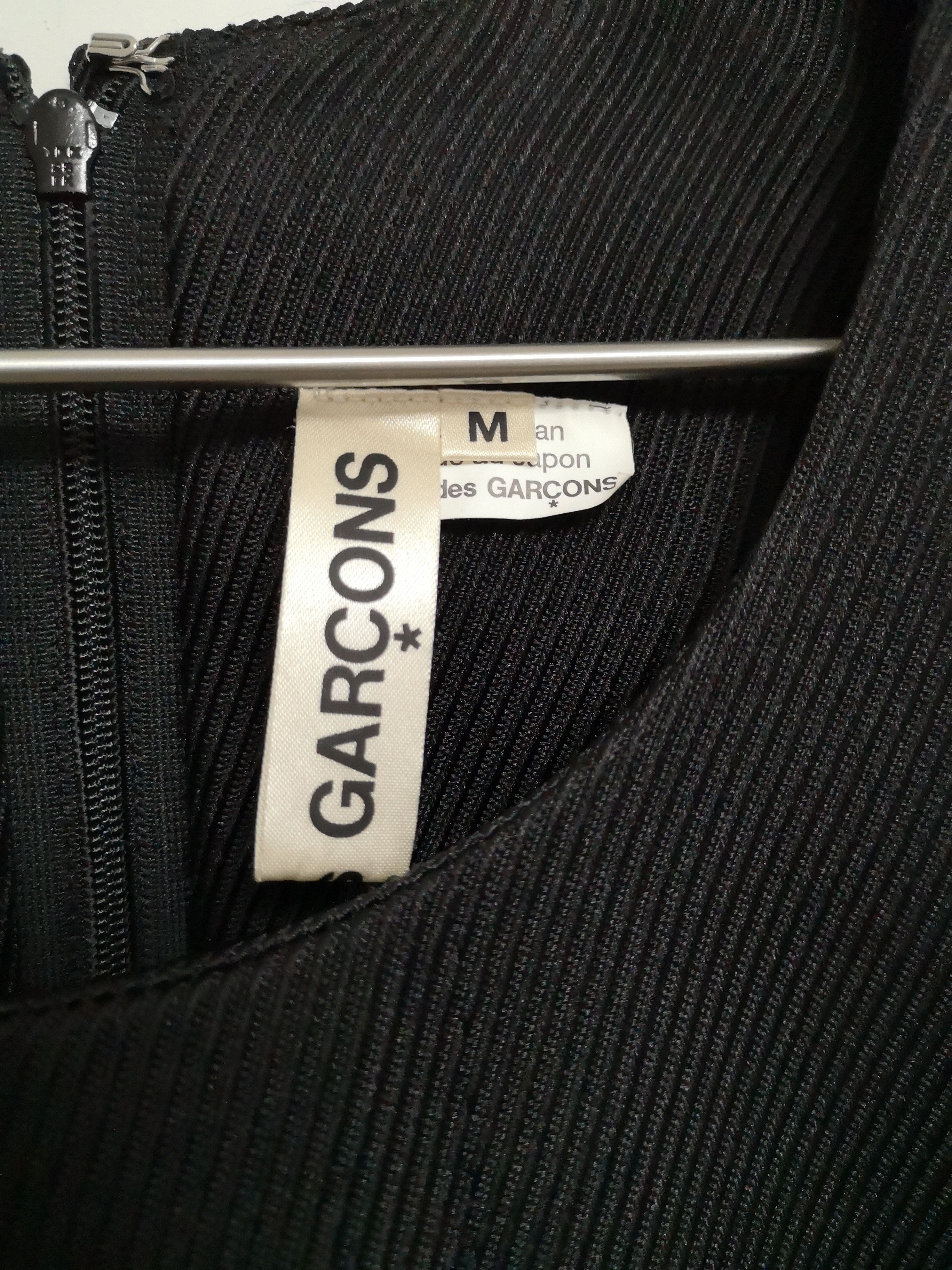 Comme des Garcons Ottoman Stripe Textured Polyester Drop Waist Midi Dress Size M / US 6-8 / IT 42-44 - 3 Thumbnail