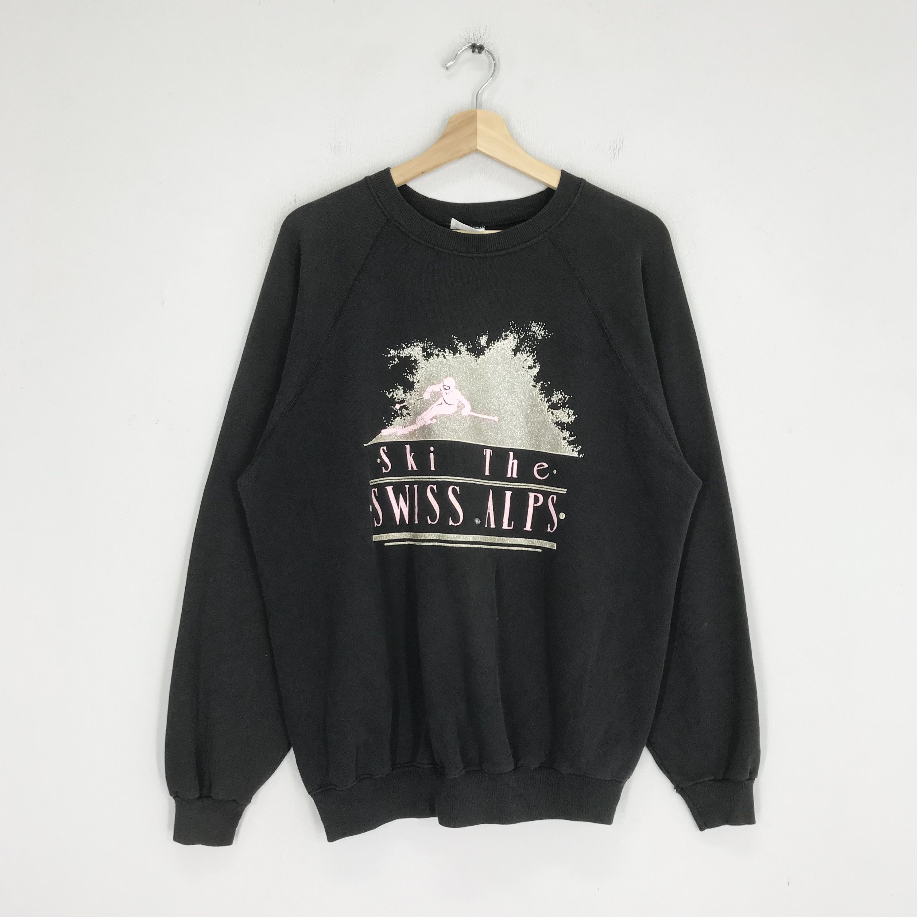 Vintage Vintage 90s Ski The Swiss Alps Sweatshirt Size US XL / EU 56 / 4 - 1 Thumbnail