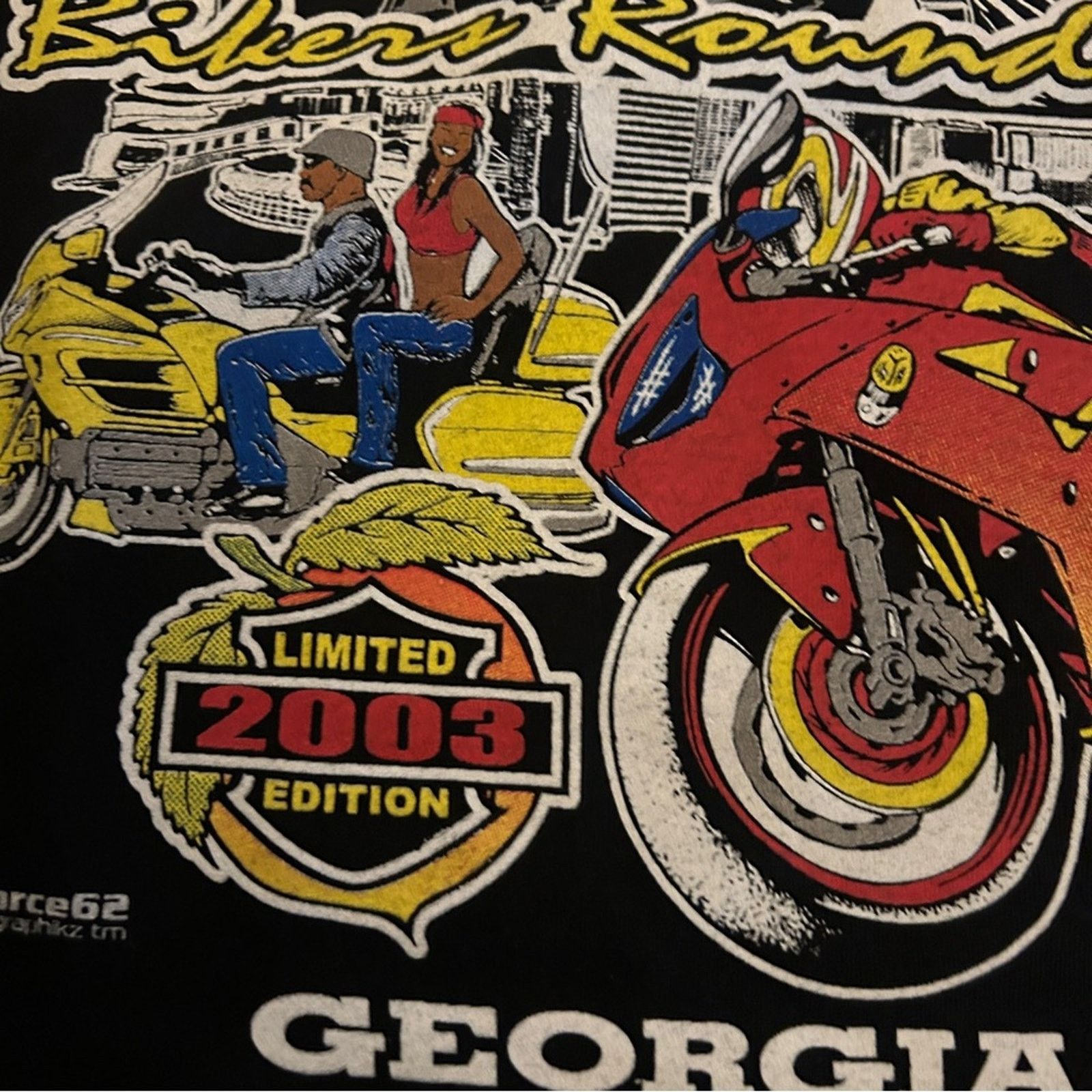 Vintage Y2K African-American Bikers Motorcycle Club Graphic T-Shirt Size M / US 6-8 / IT 42-44 - 7 Thumbnail