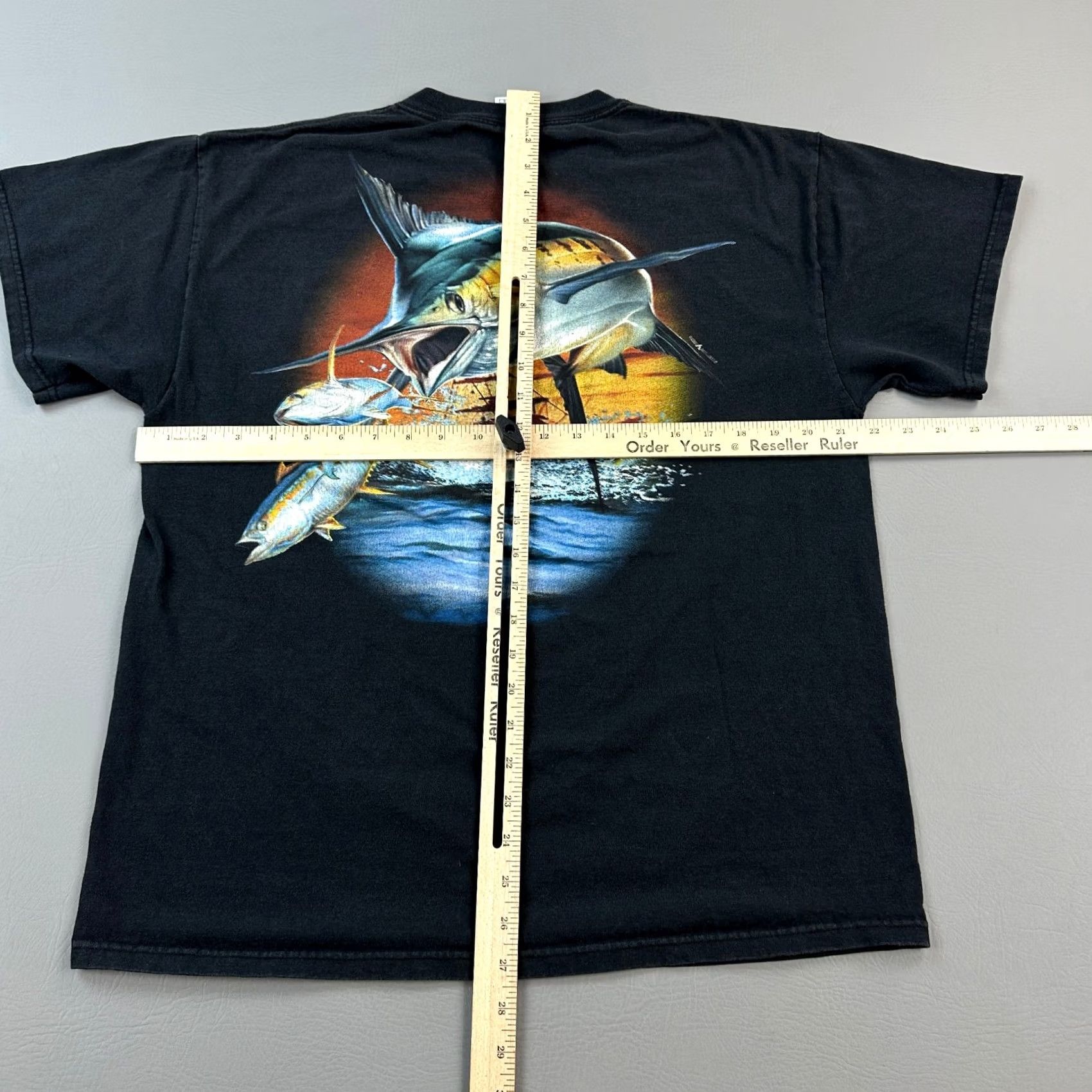 Delta VINTAGE Pirates Cove Shirt Mens Large Black Fishing Marlin Graphic Pocket Tee Size US L / EU 52-54 / 3 - 7 Thumbnail