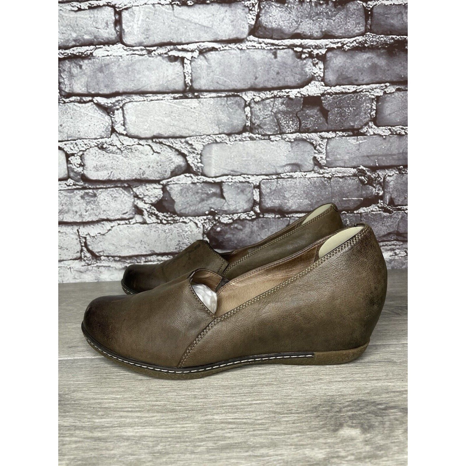 Other Dansko Brown Leather Comfort Casual Slip On Wedge Shoes Wome Size US 9 / IT 39 - 24 Thumbnail