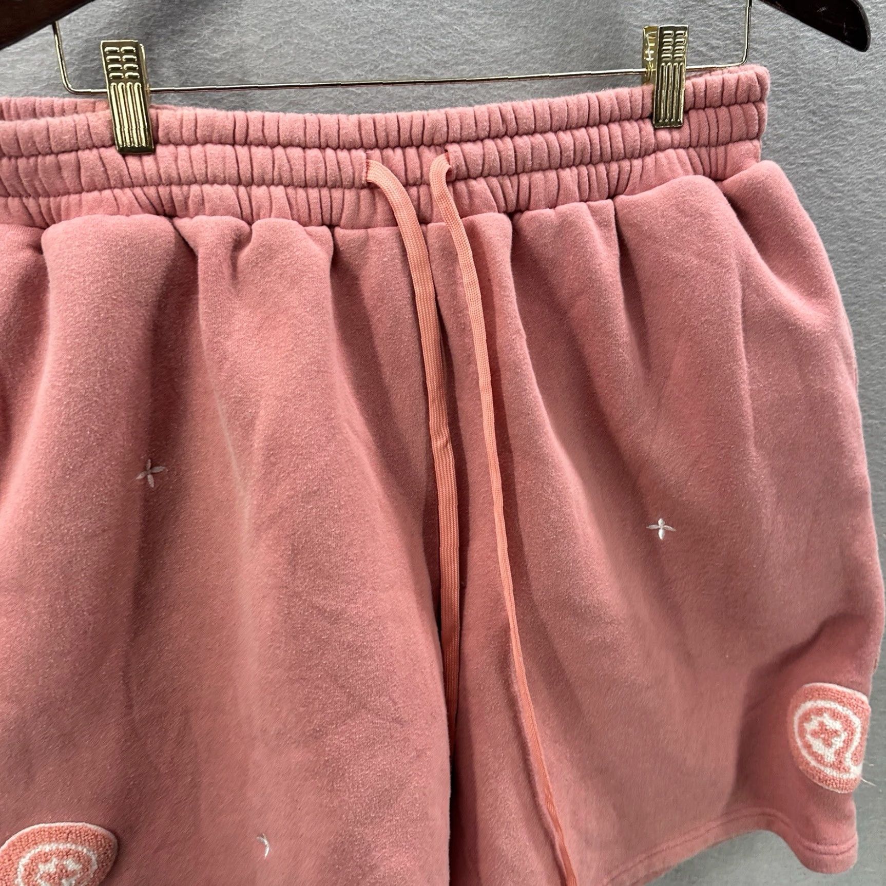 Pinko EPTM Sweat Shorts Men 2XL Pink Paisley Fleece Embroidered Streetwear Y2K Fall Spring Summer Winter Size US 39 - 3 Thumbnail