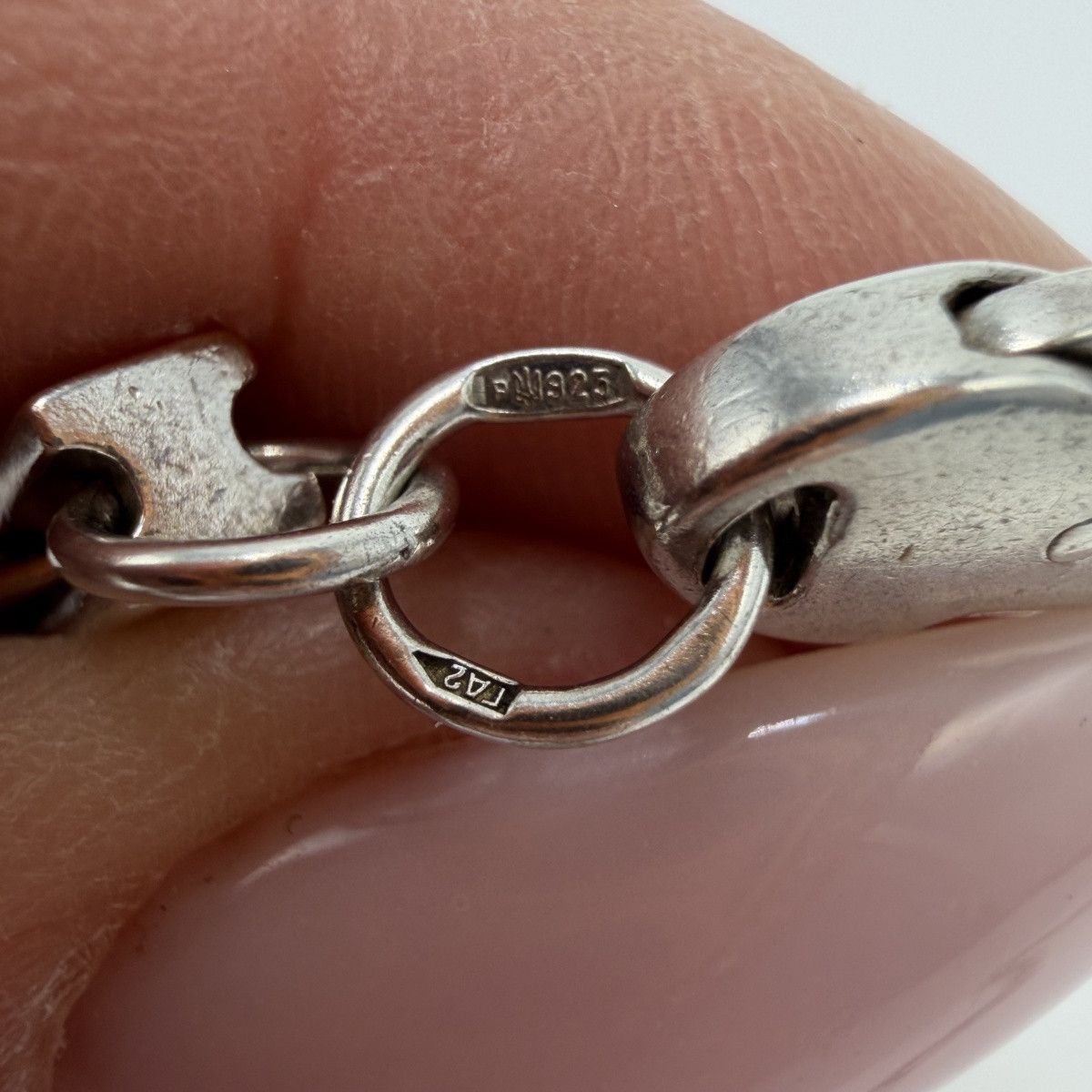 Sterling Silver Heavy Vintage 925 Sterling Silver Bar Link Men's Chain Size ONE SIZE - 2 Thumbnail