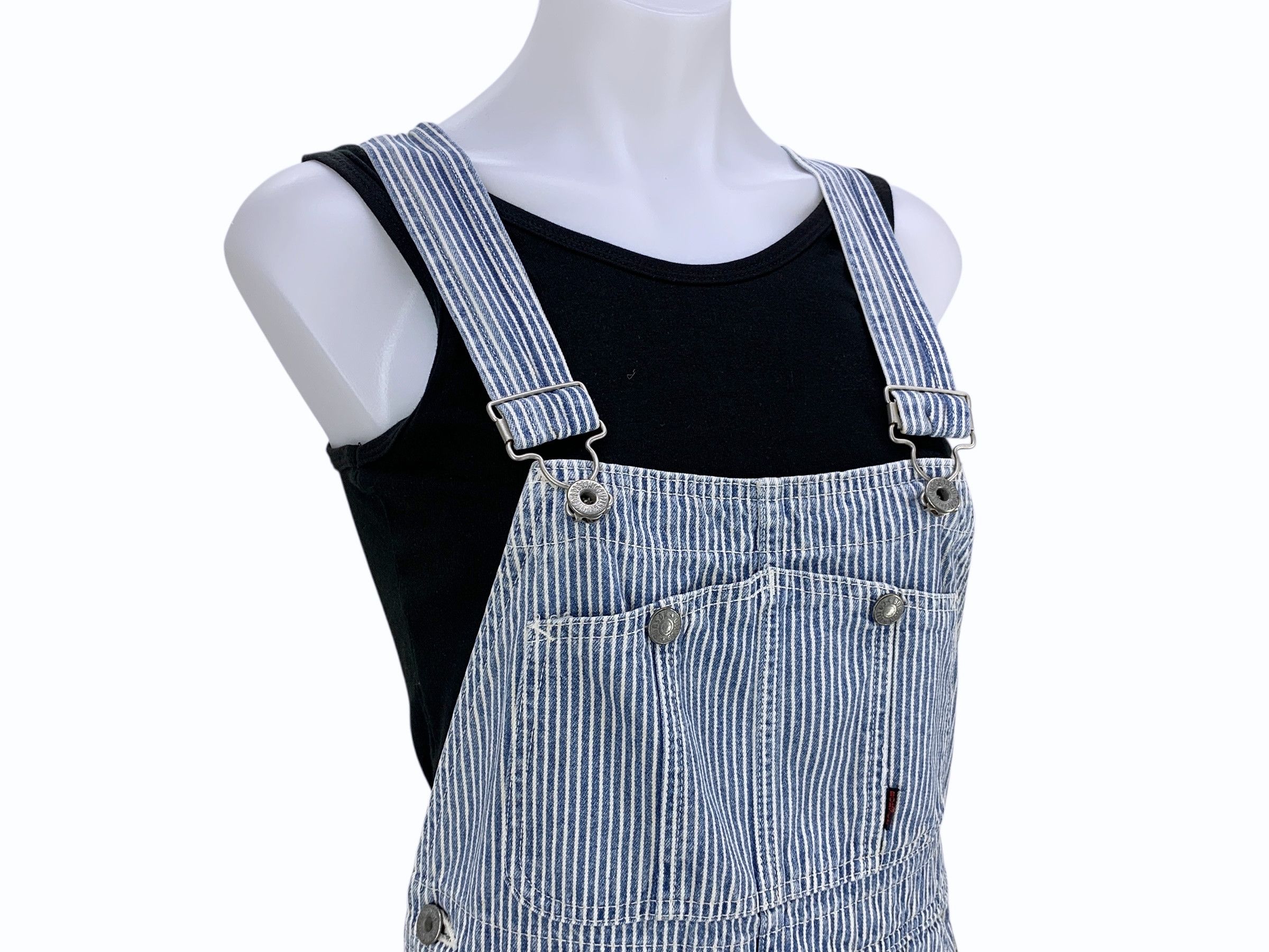 Vintage Bobson Carpenter Bib Overalls Hickory Stripes Size US 27 - 6 Thumbnail