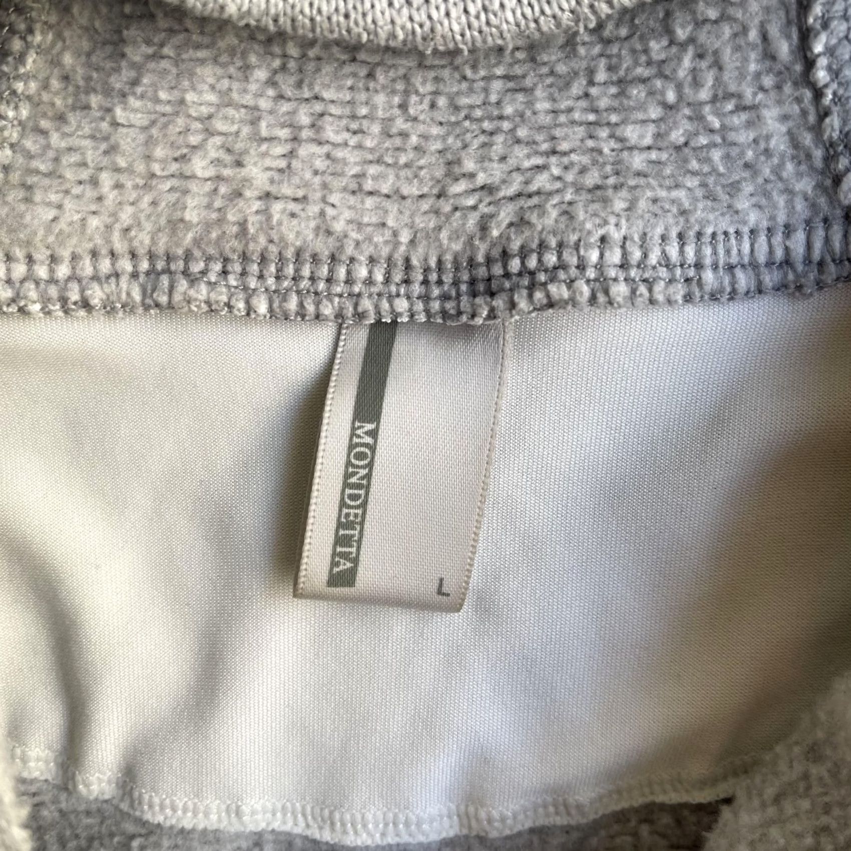 Vintage Mondetta Jacket Womens L Gray Hooded Full Zip Thumbholes Athletic Fleece Size L / US 10 / IT 46 - 3 Thumbnail