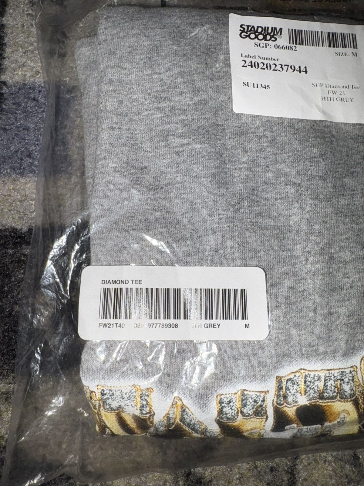 Supreme Diamond Tee Heather Grey