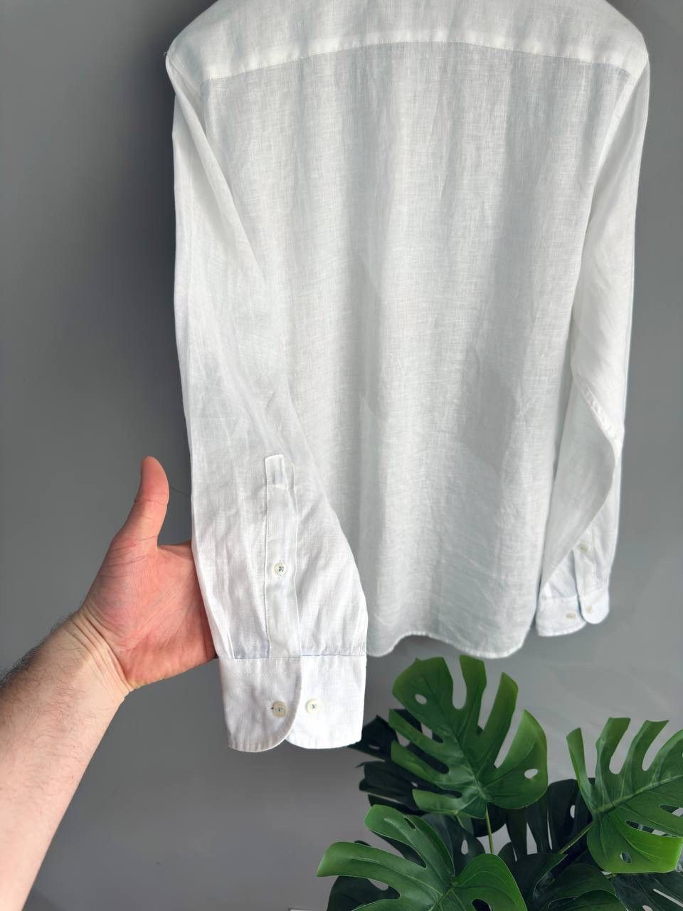 Other Paul Kehl Zurich Men's White Custom Fit Linen Shirt, Size M Size US M / EU 48-50 / 2 - 8 Thumbnail