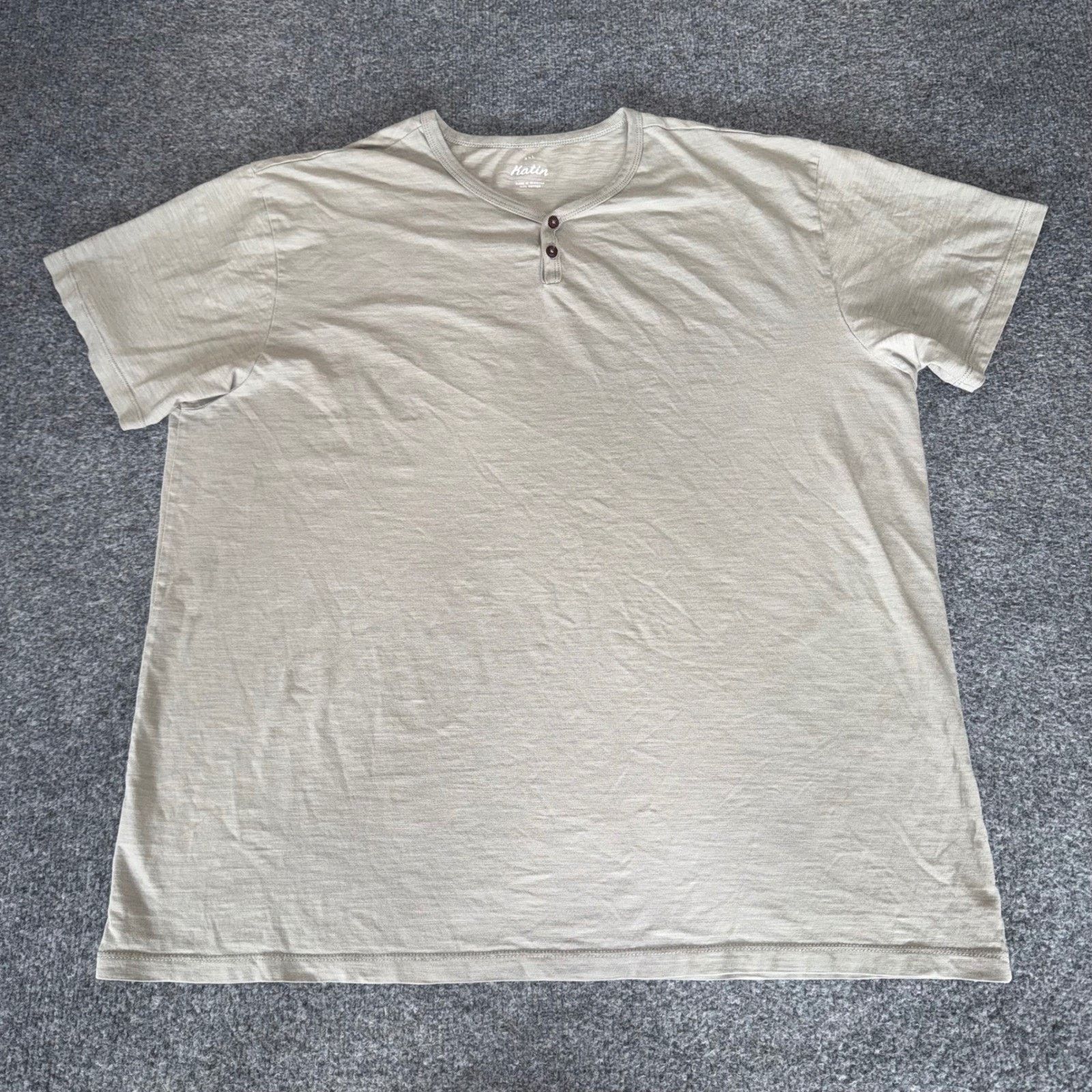 Katin Katin Mens 2XL Henley Shirt Short Sleeve Cotton Surf Beach Size US XXL / EU 58 / 5 - 1 Thumbnail