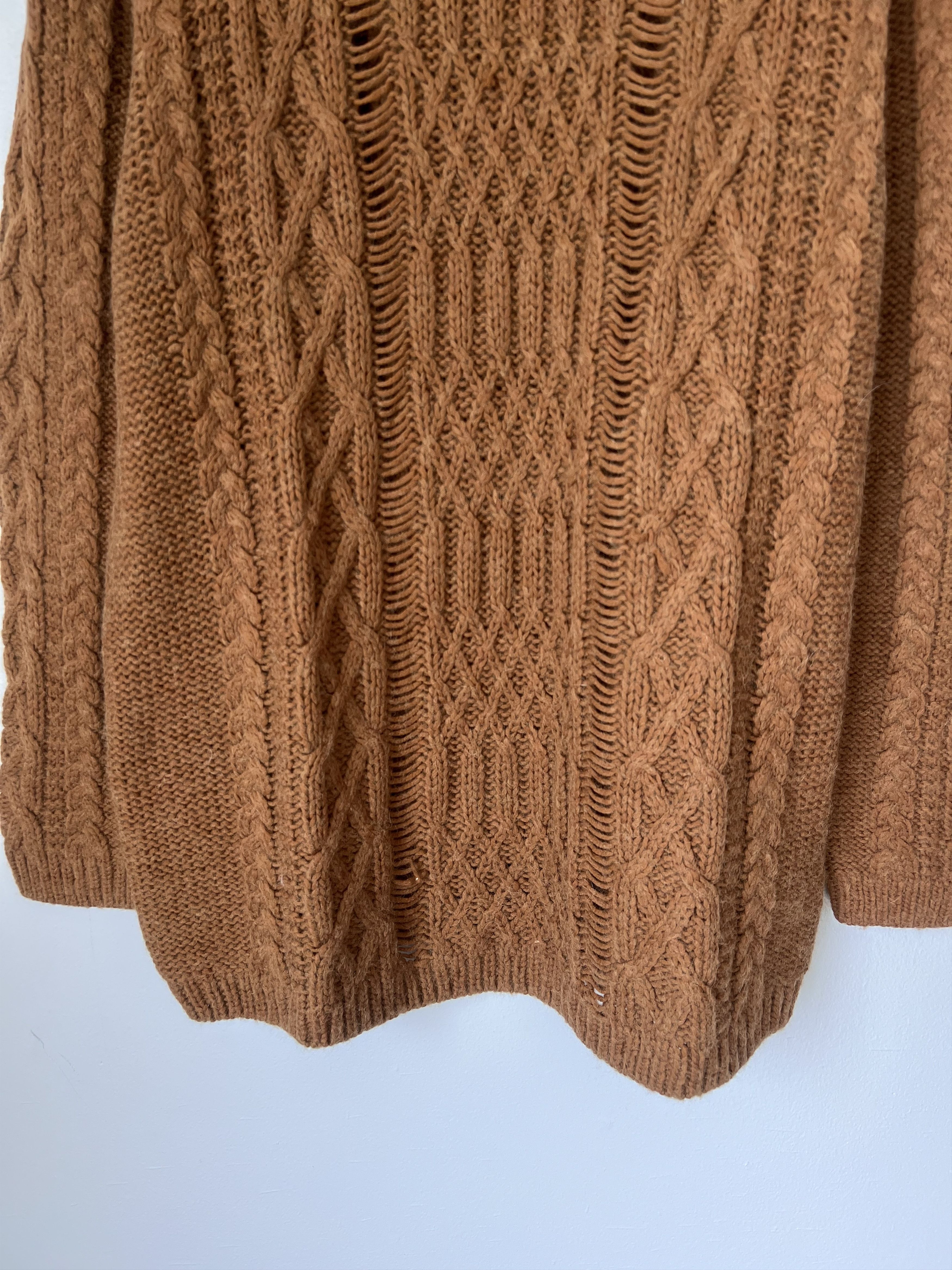 Maison Margiela Maison Margiela Cable Knit Sweater in Burnt Sienna Size US L / EU 52-54 / 3 - 3 Thumbnail
