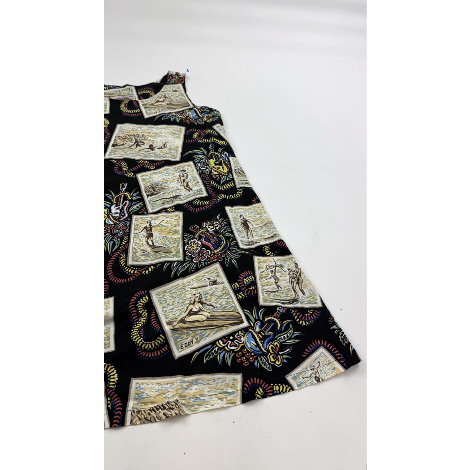 Reyn Spooner VINTAGE Reyn Spooner Dress Womens XS Black Hawaiian A-Line Tank Art of Eddy Y USA Size XS / US 0-2 / IT 36-38 - 2 Thumbnail