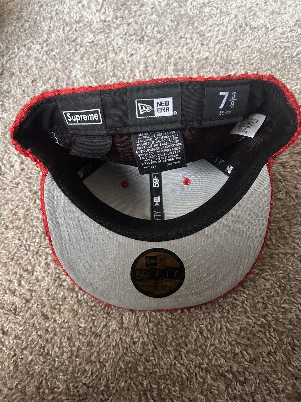 Supreme Supreme Bouclé Fitted Cap New Era Hat (7 3/8) Size ONE SIZE - 3 Thumbnail