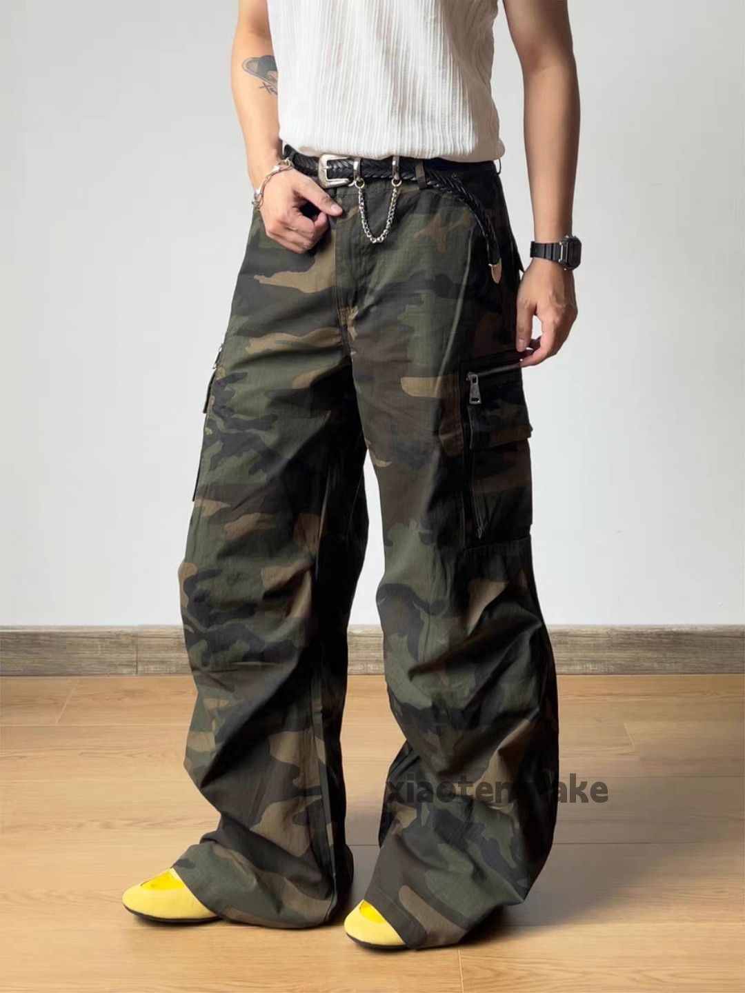 Vintage xz utility loose baggy skate hiphop flared cargo camo pants Size US 30 / EU 46 - 8 Thumbnail