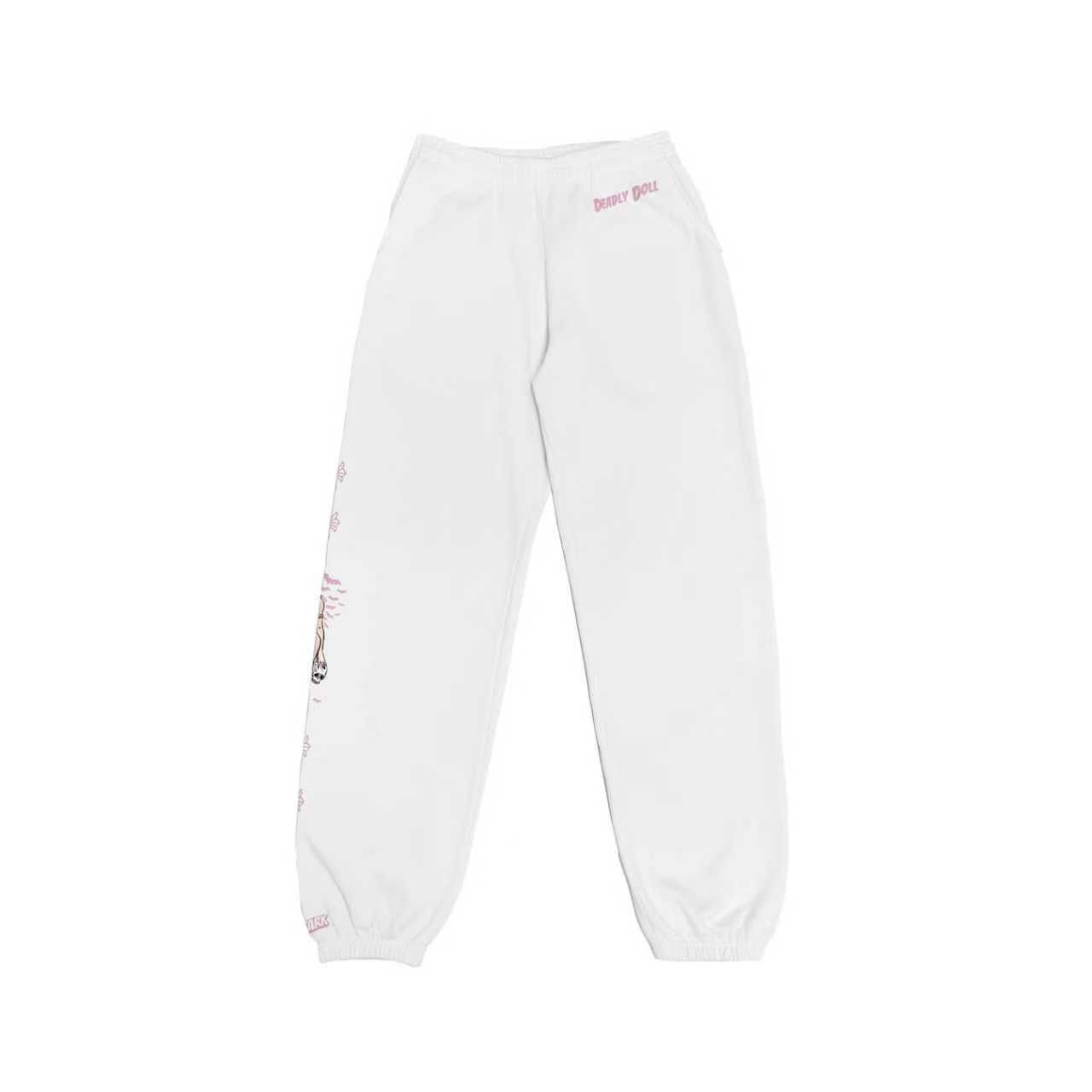 Chrome Hearts Chrome Hearts Deadly Doll Horseshoe White Sweatpants Size 29" - 1 Thumbnail