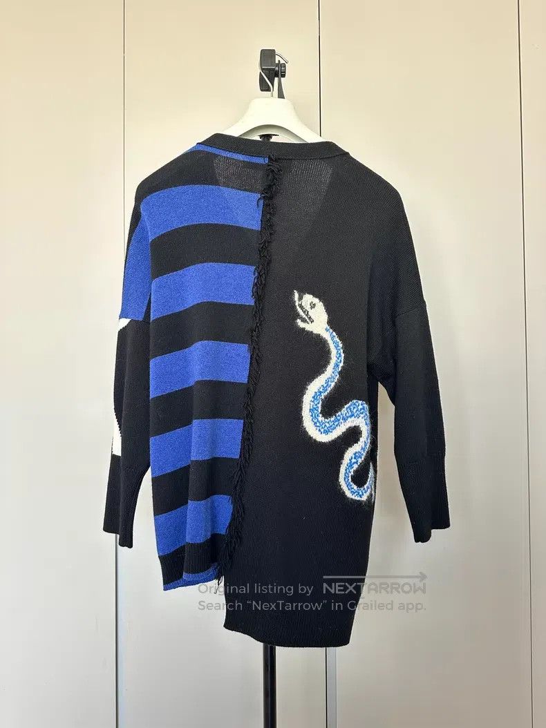 Loewe Loewe Color Blocked Knit Cardigan, Black and Blue Stripes Size S / US 4 / IT 40 - 2 Thumbnail