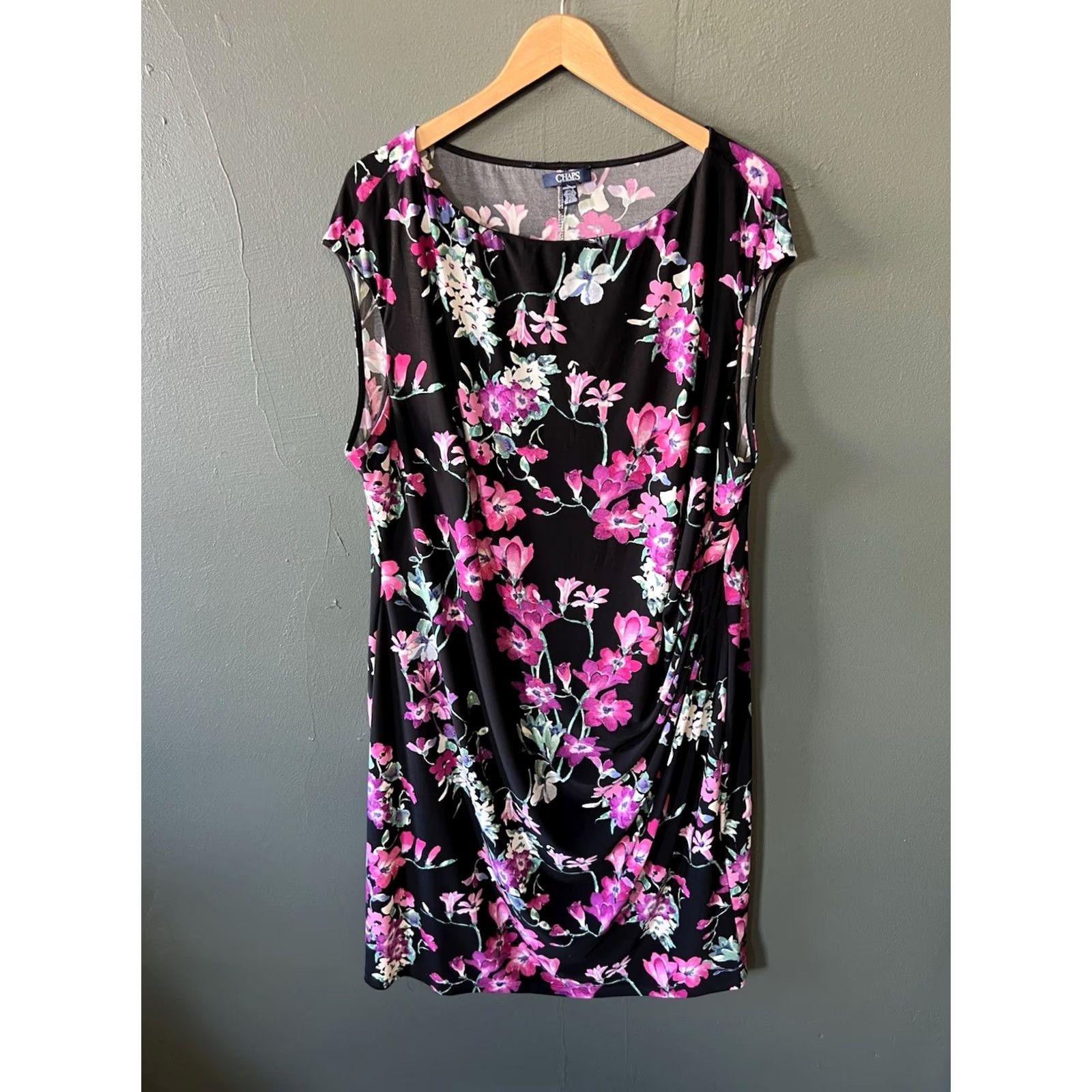 Chaps Chaps Womens Blouse Sleeveless Floral Pattern Size 24W Multicolor Size 4XL / US 24-26 - 2 Thumbnail