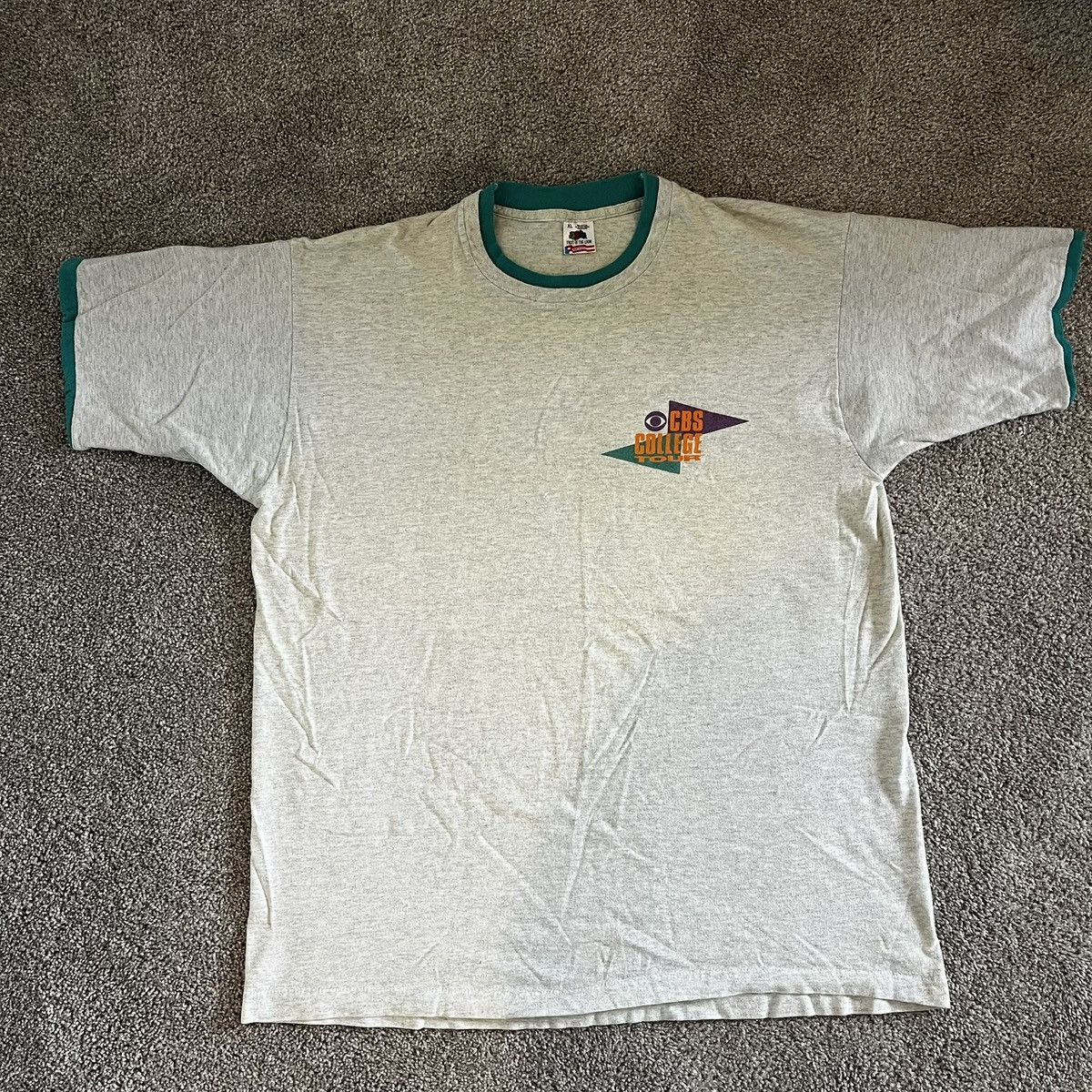 Fruit Of The Loom Vintage 90’s CBS College Tour Single Stitch T-Shirt XL Size US XL / EU 56 / 4 - 1 Thumbnail
