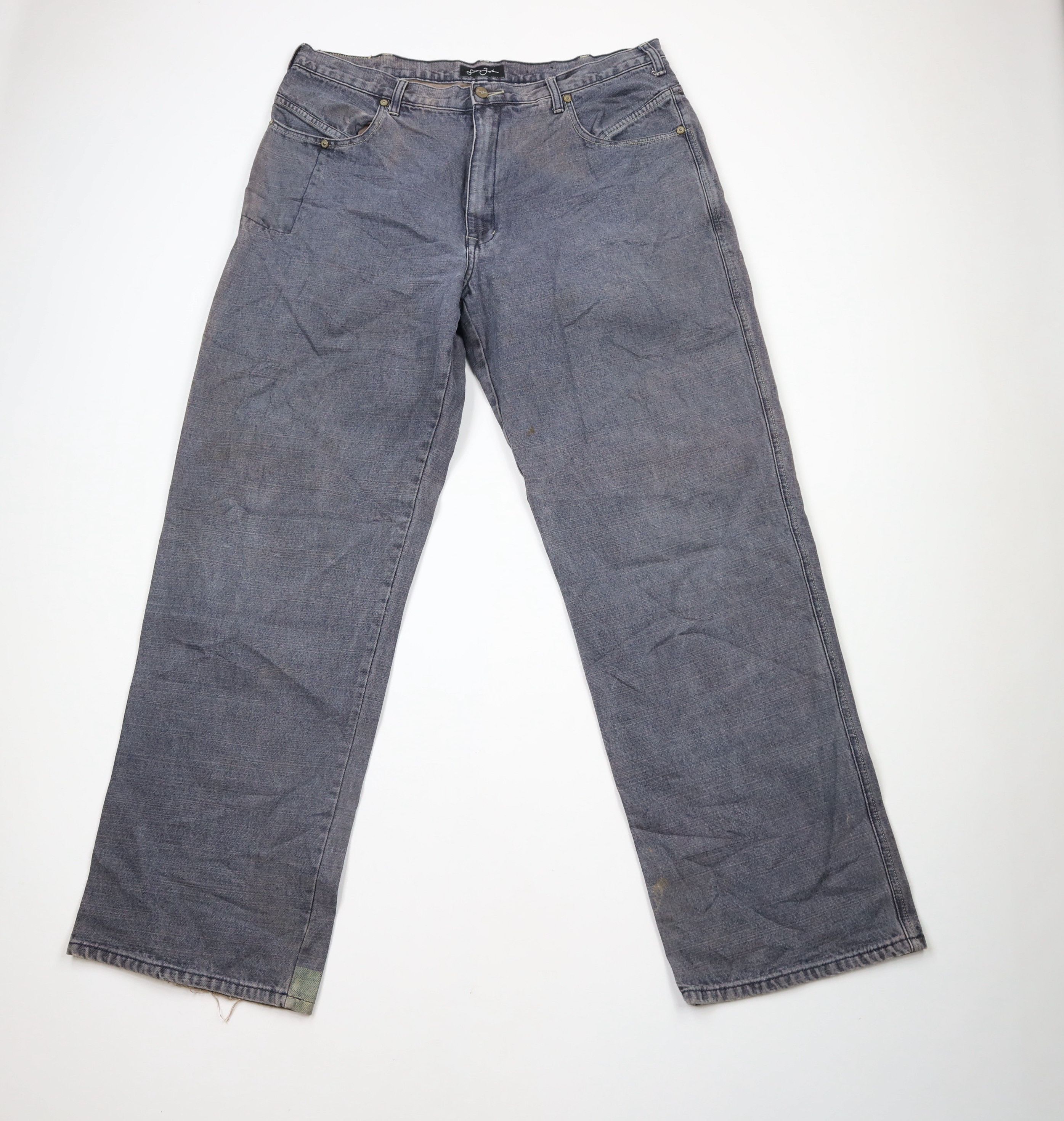 Sean John × Vintage Vintage 90s Sean John Spell Out Baggy Wide Leg Denim Jeans Size US 40 / EU 56 - 1 Thumbnail
