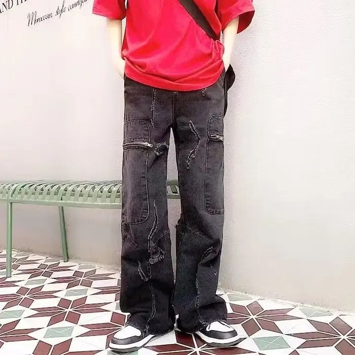 Japanese Brand × Jean Washed Black Baggy Ripped Jeans Pants and Size US 32 / EU 48 - 1 Thumbnail