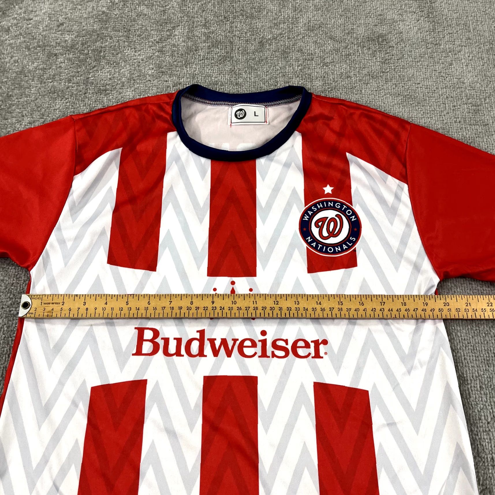 Budweiser WASHINGTON NATIONALS Shirt Mens Large Red White 2024 SGA Promo Budweiser MLB Size US L / EU 52-54 / 3 - 5 Thumbnail