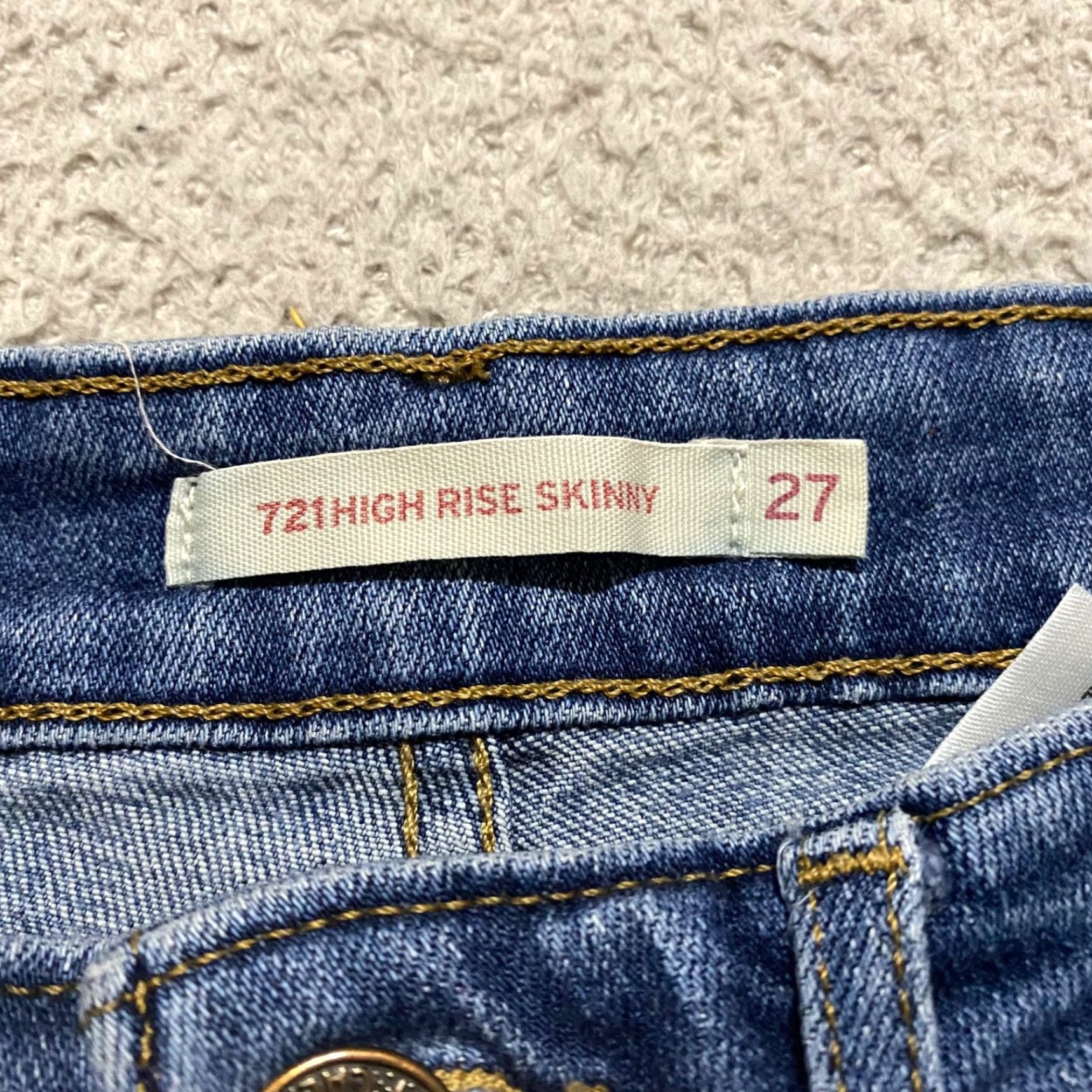 Levi's Levi's 721 Jeans Womens 27 Blue Denim High Rise Skinny 5-Pocket Regular Jeans Womens Blue Levi's 700 Series Size 42" / US 20 - 3 Thumbnail