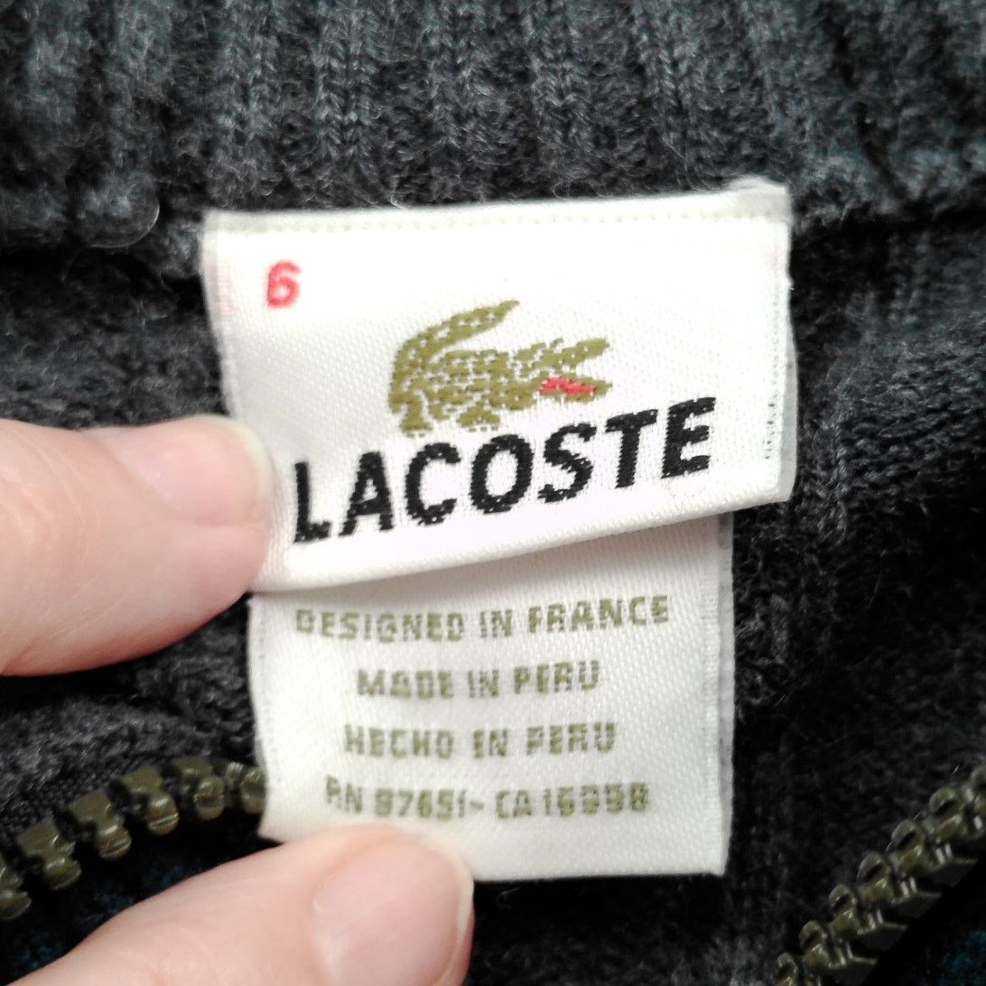 Lacoste LACOSTE Wool Full Zip Sweater Cardigan Ribbed Knit Gator Size US XL / EU 56 / 4 - 4 Thumbnail