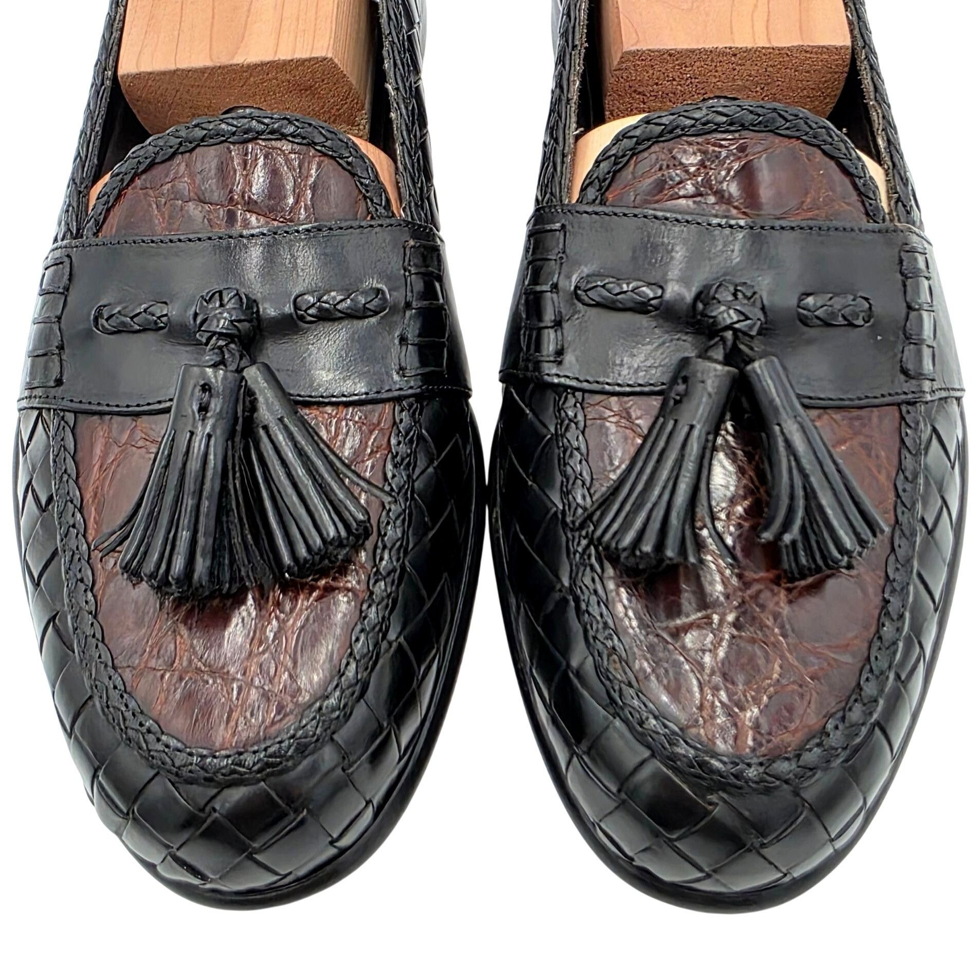 Bragano NEW Vintage Bragano Exotic Crocodile Leather Tassel Loafers Size US 8.5 / EU 41-42 - 2 Thumbnail