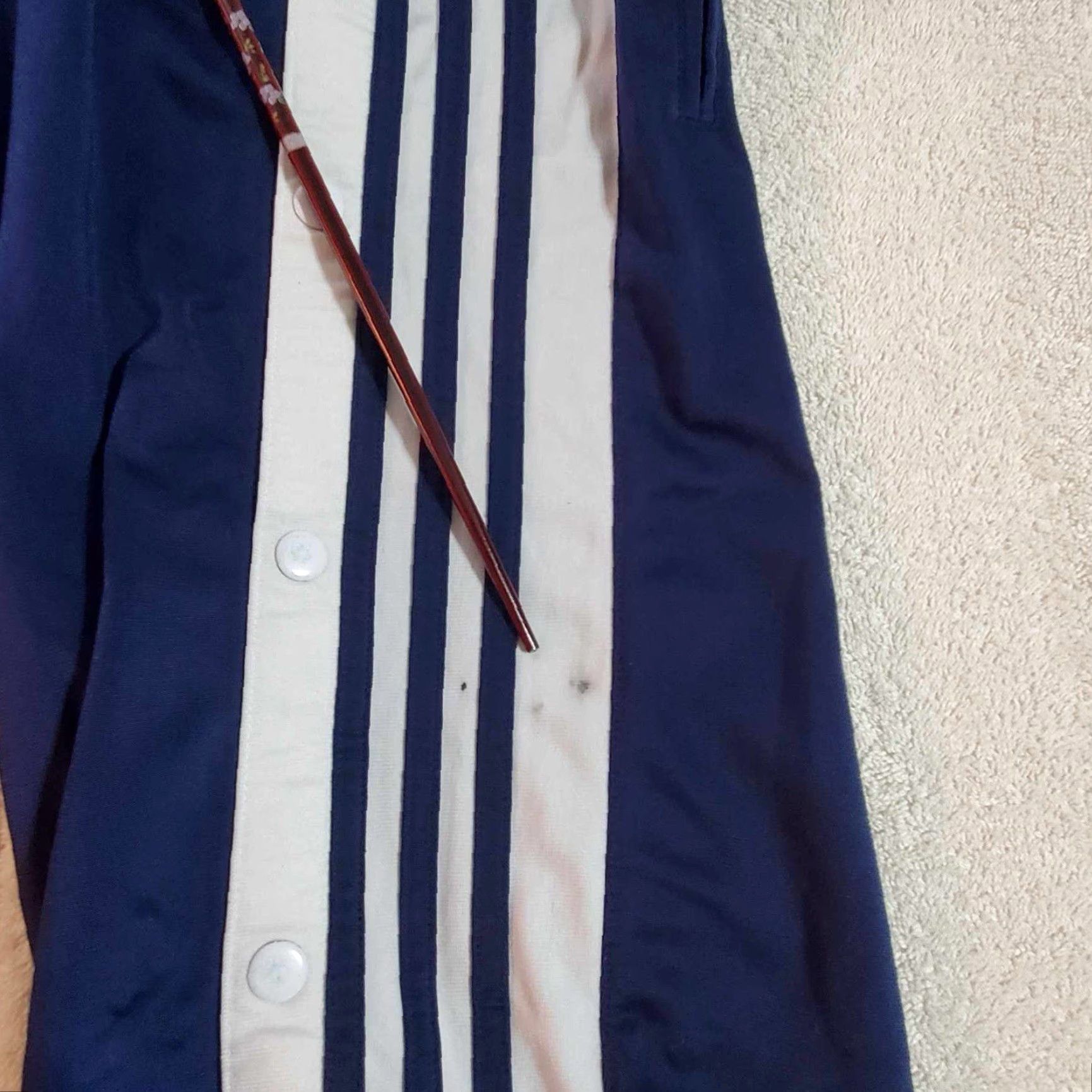 Adidas VINTAGE Adidas Tear Away Pants Men L Blue Track Pants Adults Tear Away Warm Up Size US 33 - 4 Thumbnail