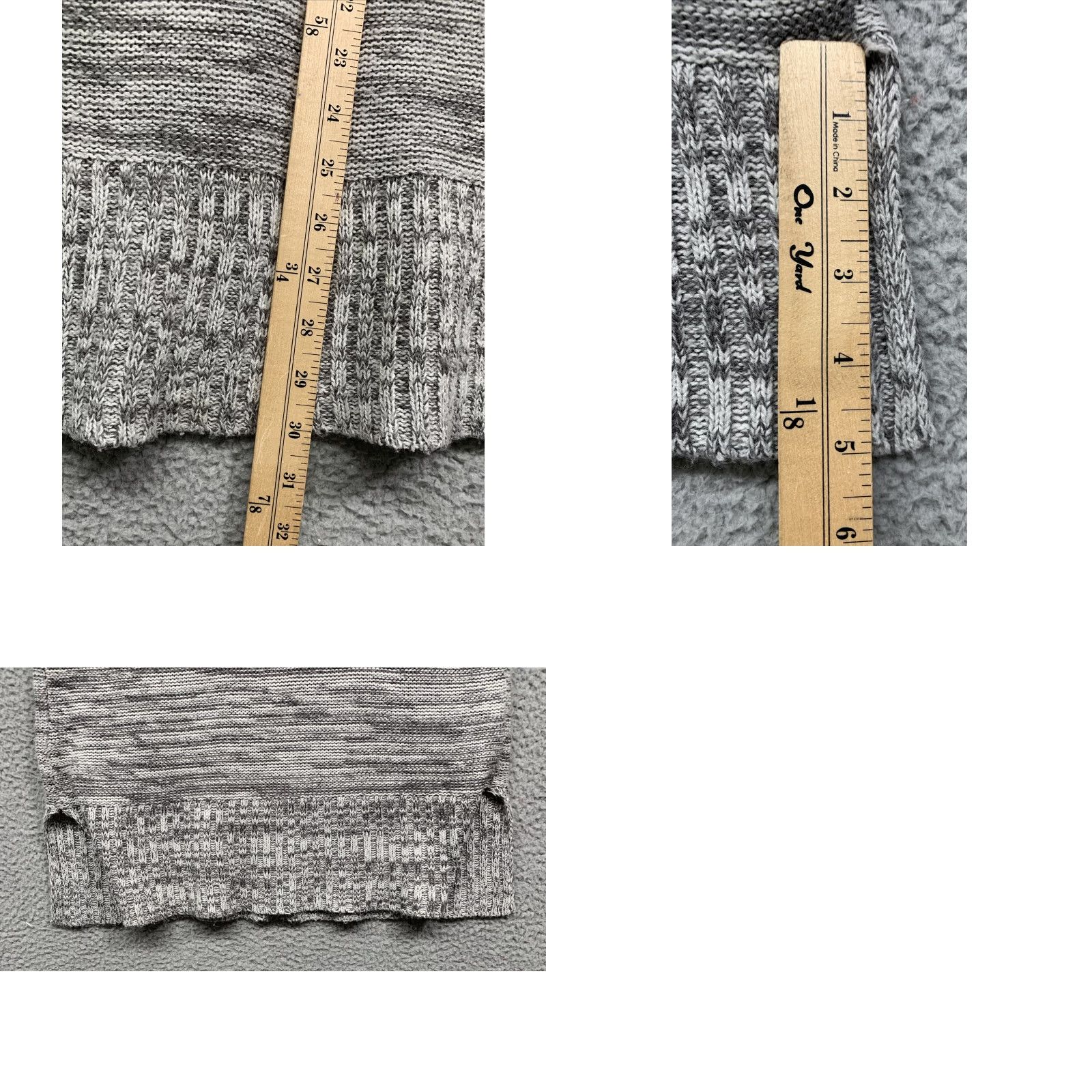 L.E.I. L.e.i. Junior Sweater Dress Short Sleeve Heather Gray 5" Split Hem Soft L Size L / US 10 / IT 46 - 9 Thumbnail