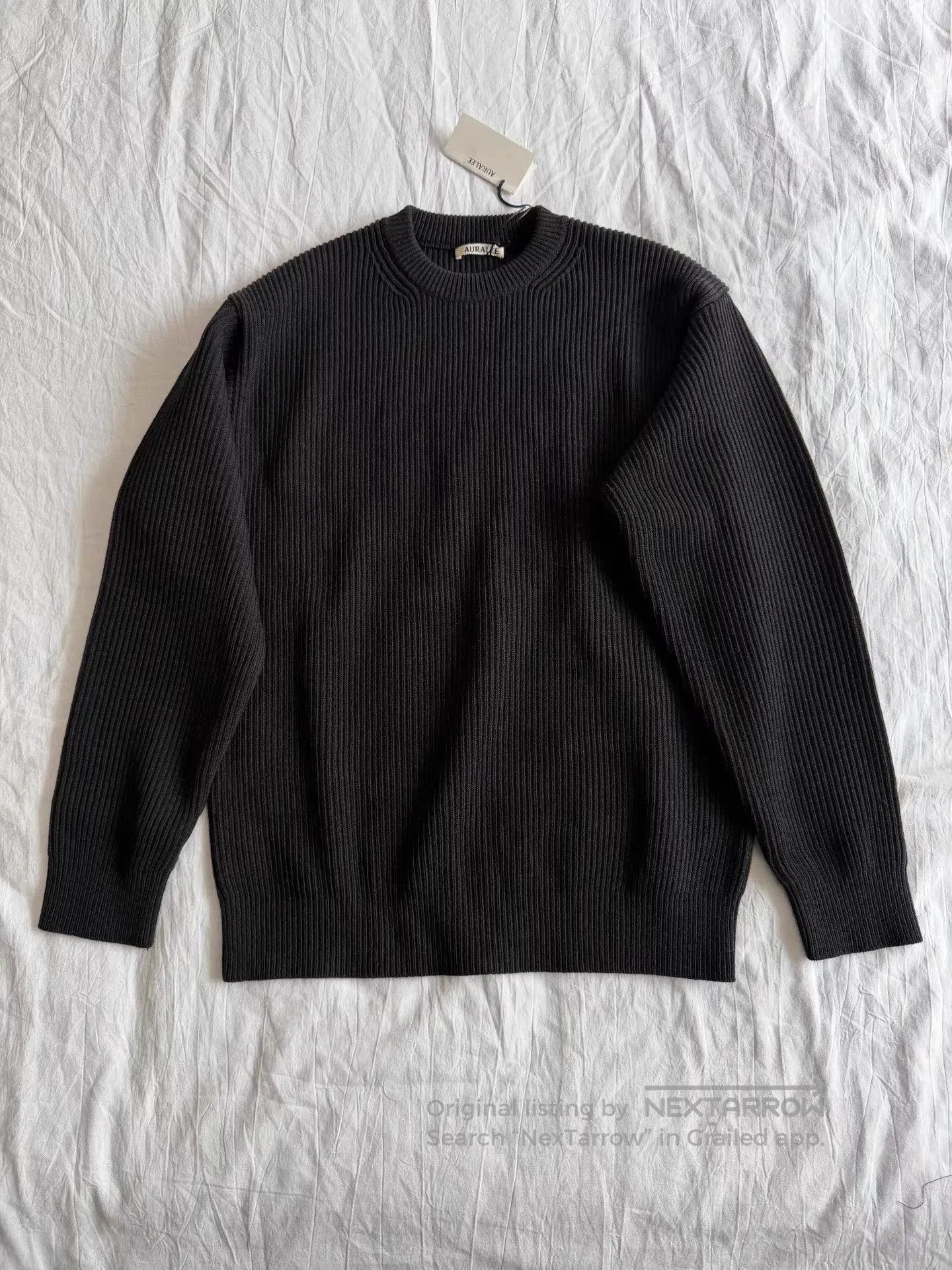 Auralee Black Ribbed Long Sleeve Sweater. Size US L / EU 52-54 / 3 - 1 Thumbnail