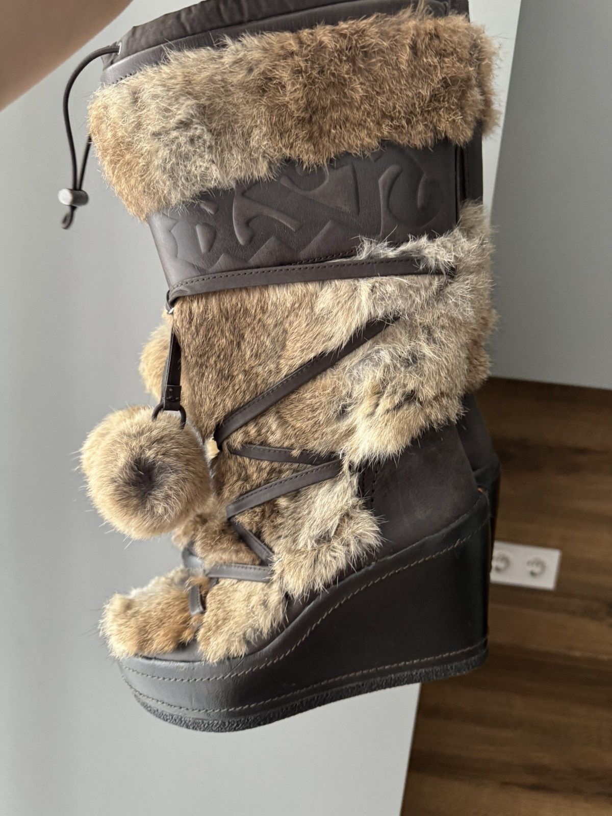 ASH 2000S ASH REAL RABBIT FUR BELTED BOOTS Size US 6 / IT 36 - 3 Thumbnail